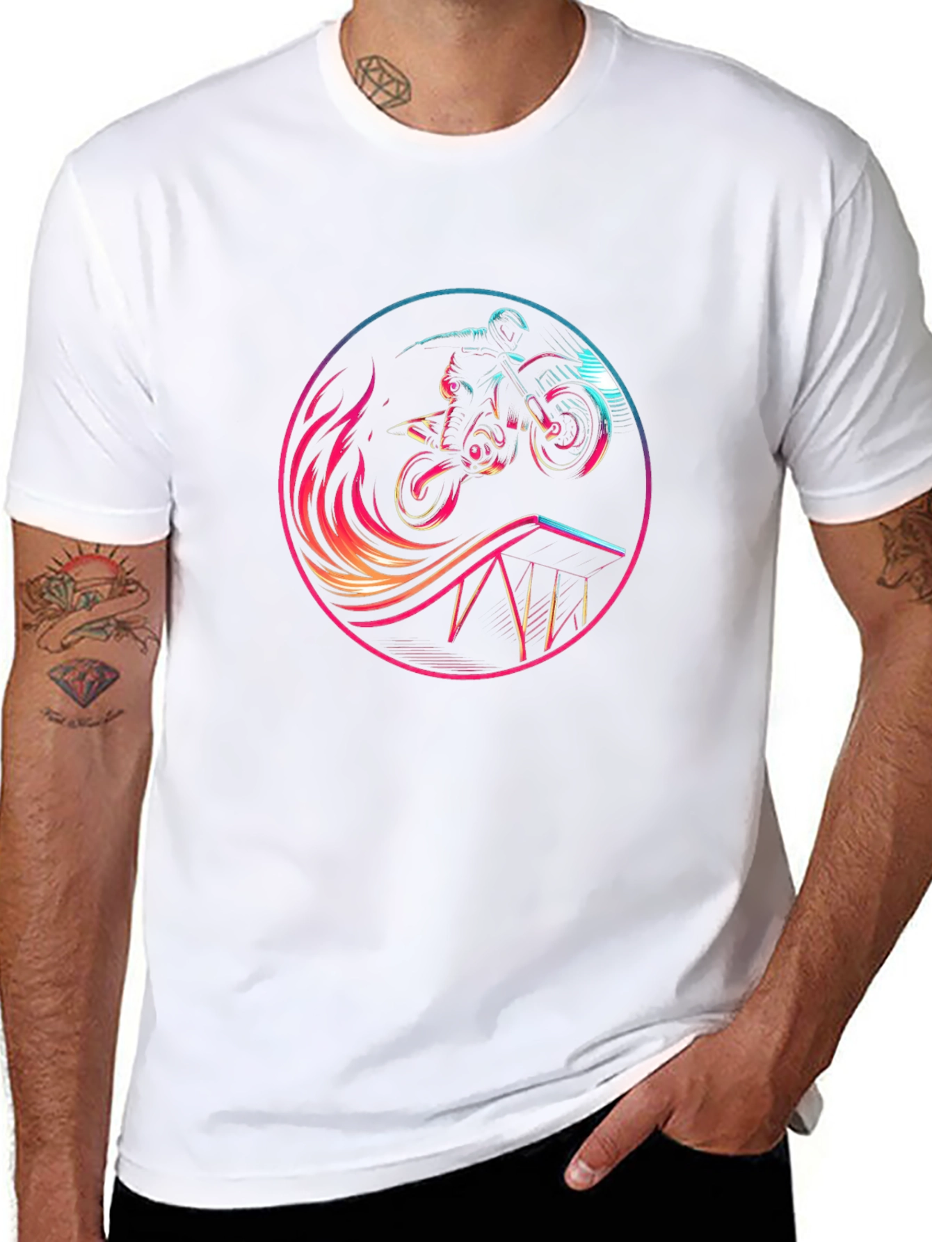 Motocross Rider Graphic Tee - Stylish Black T-Shirt