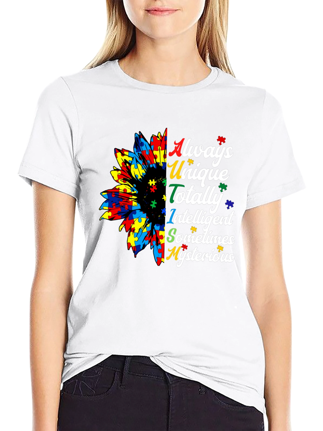 Autism Awareness Sunflower Graphic Tee