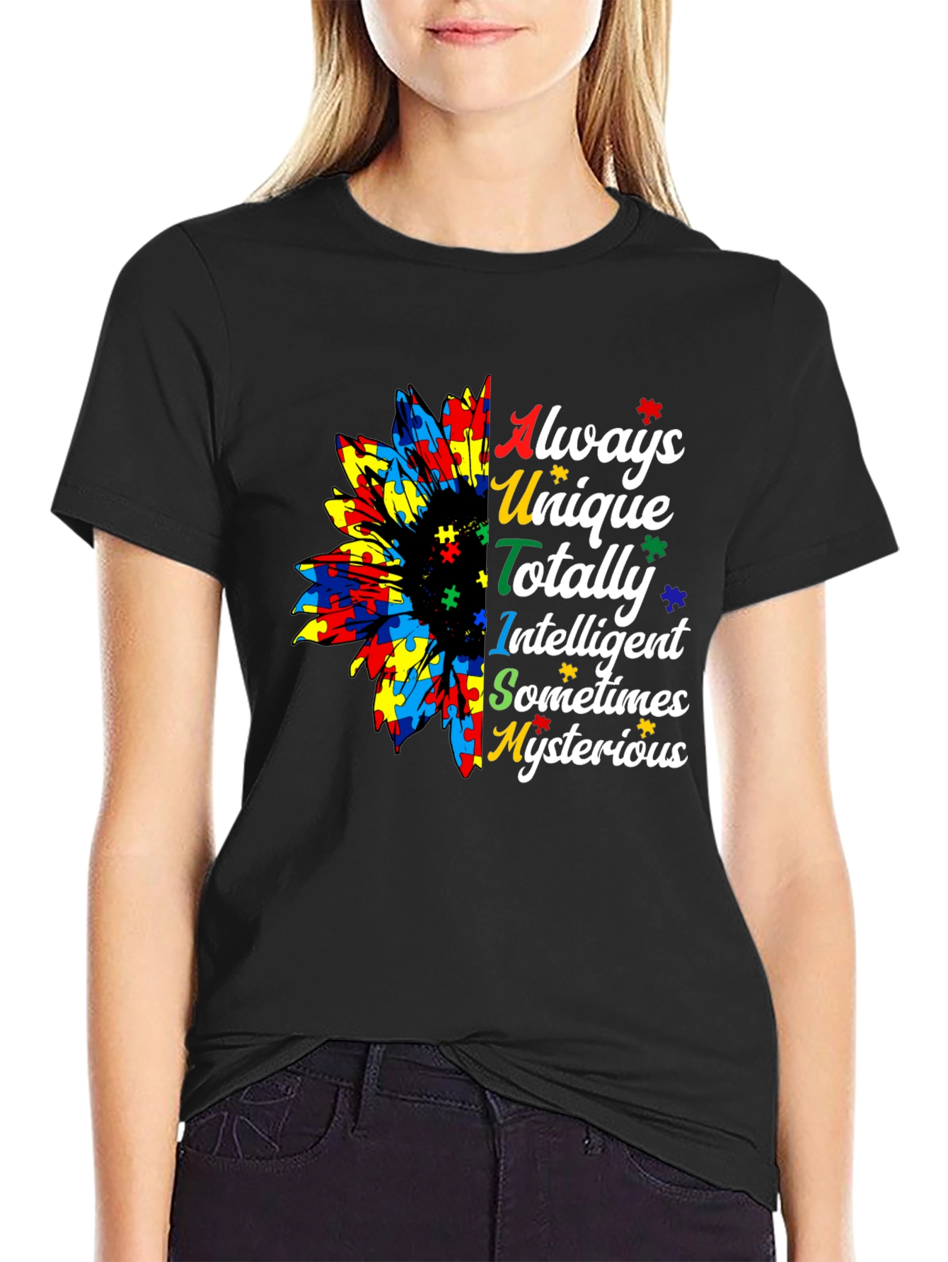Autism Awareness Sunflower Graphic Tee