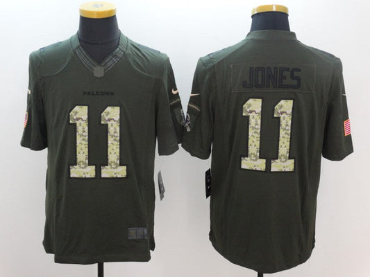 Men's Atlanta Falcons Julio Jones #11 Army Green Game Jerseys