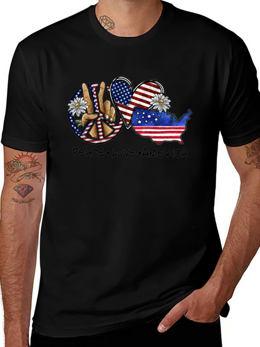 Peace Love America Graphic T-Shirt