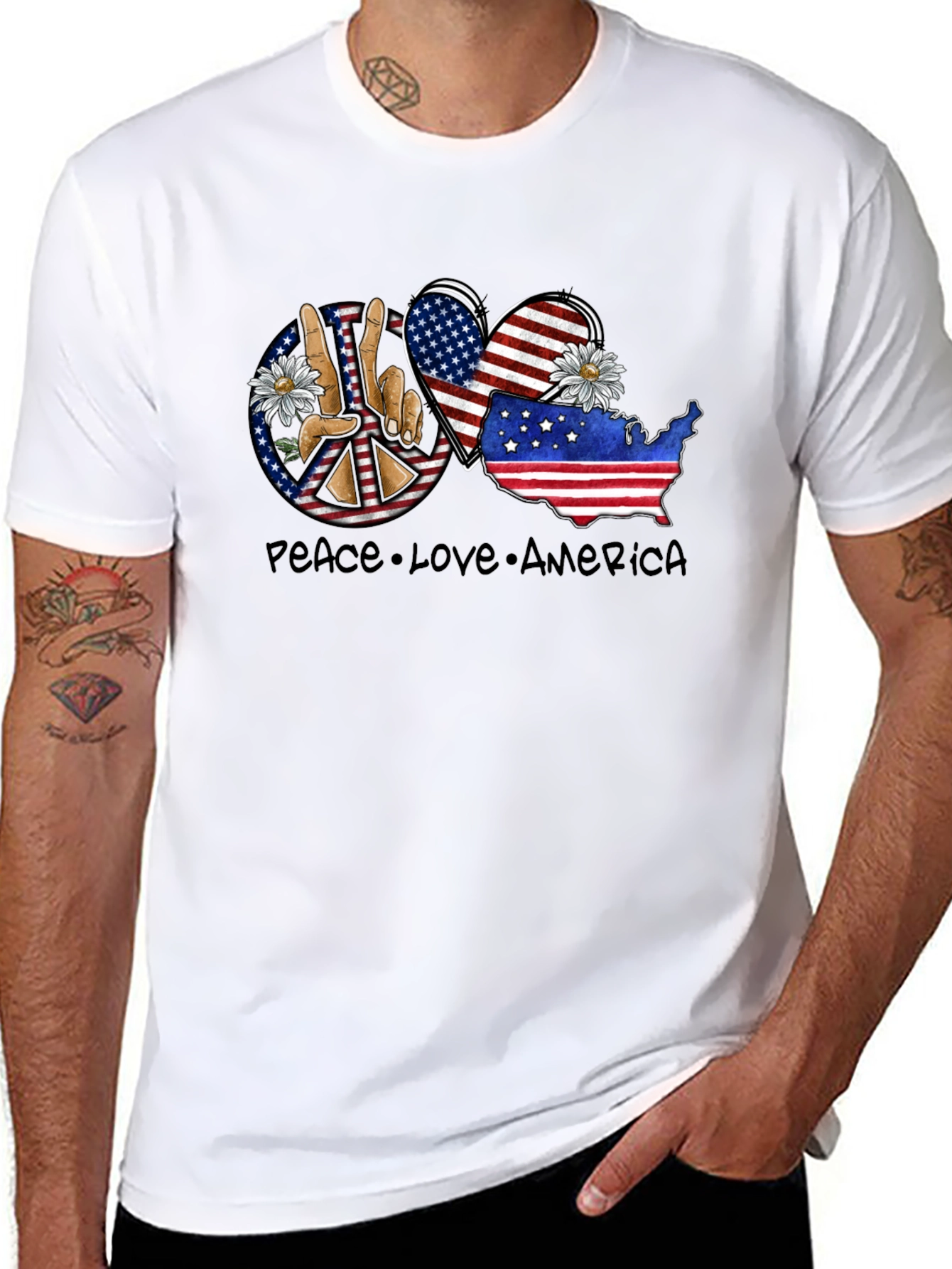 Peace Love America Graphic T-Shirt