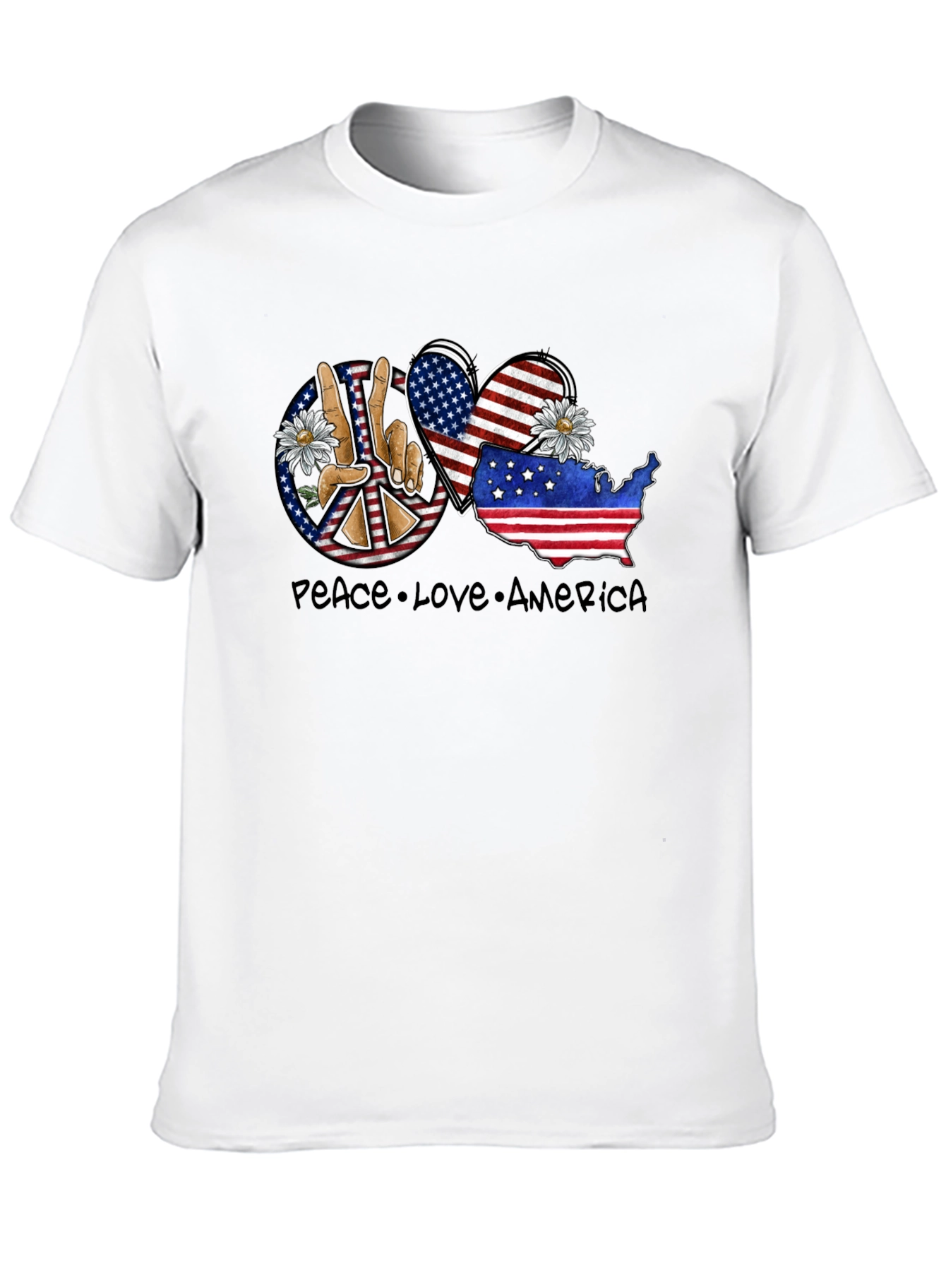 Peace Love America Graphic T-Shirt