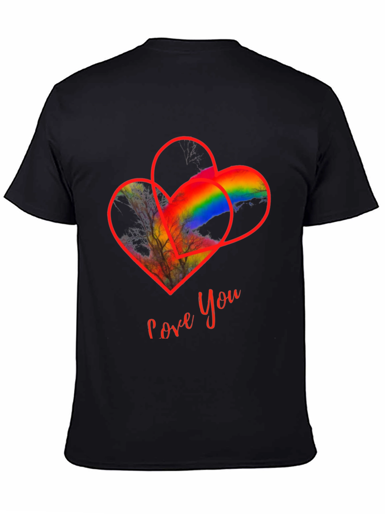 Love You Heart Rainbow Graphic Tee
