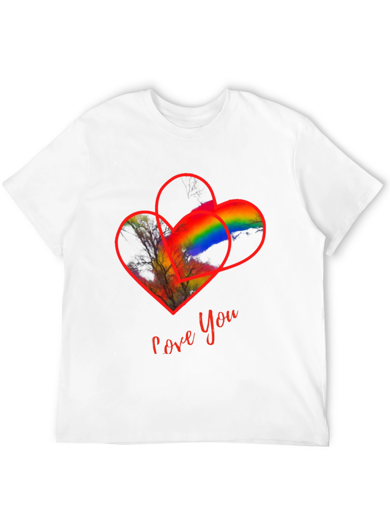 Love You Heart Rainbow Graphic Tee