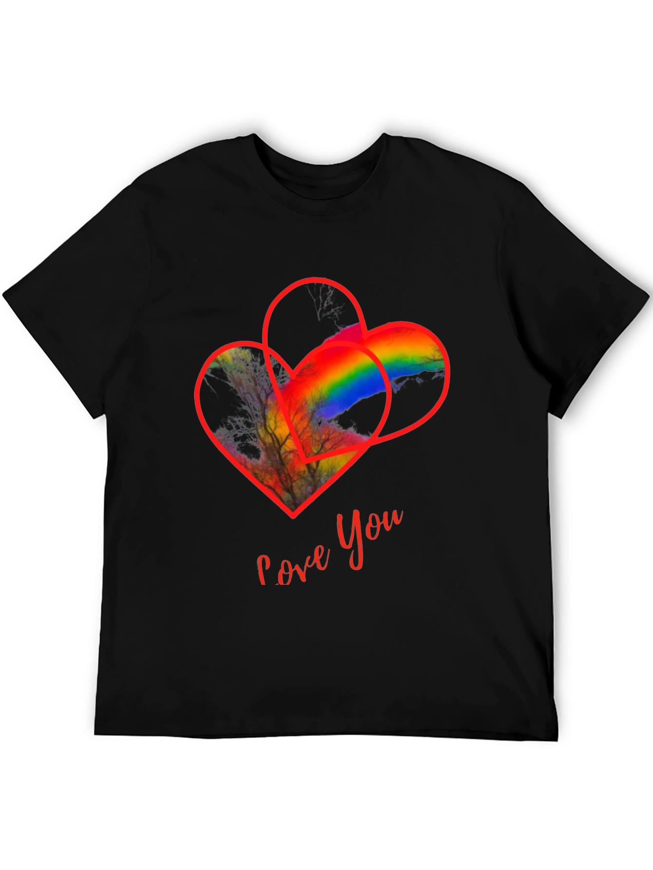 Love You Heart Rainbow Graphic Tee
