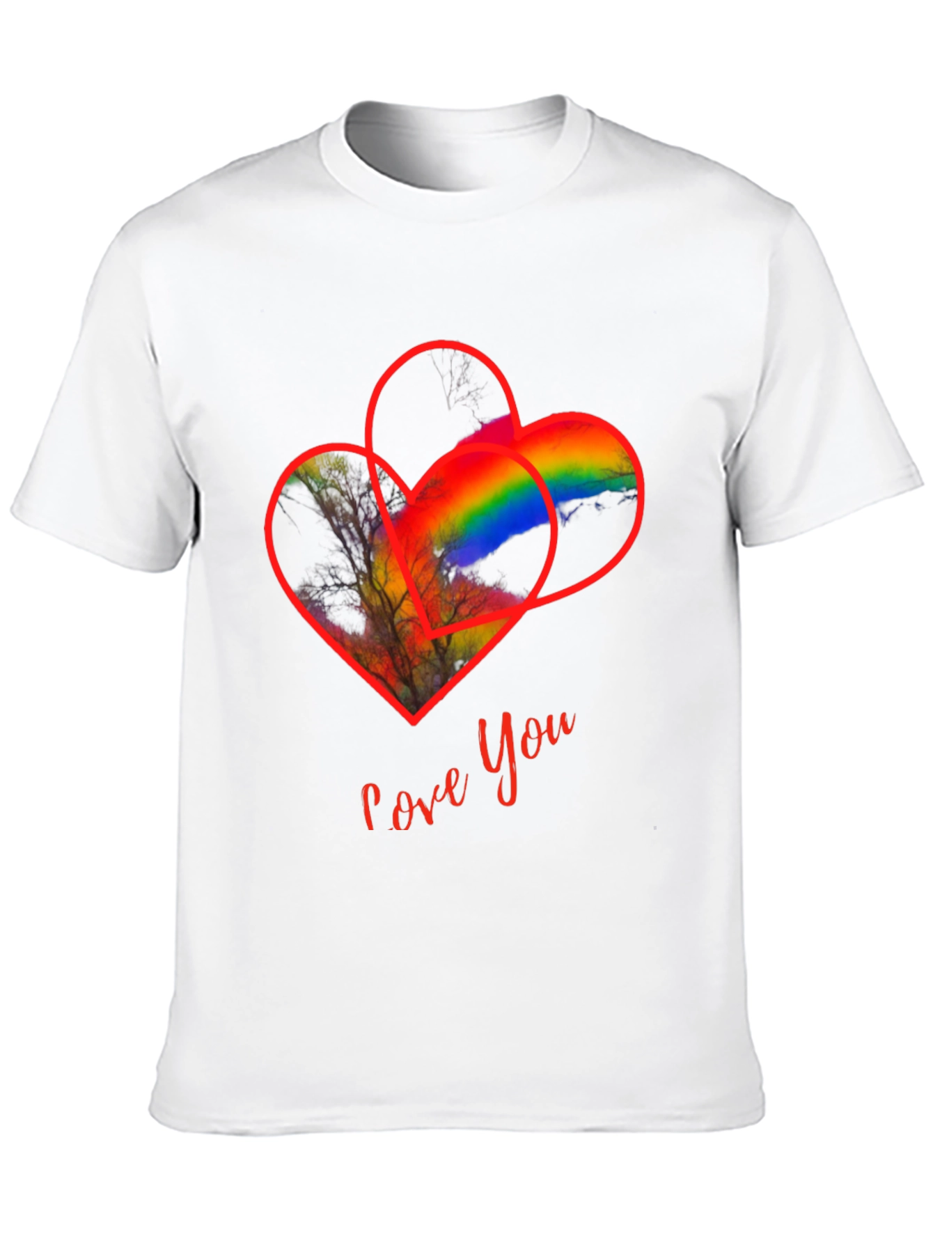 Love You Heart Rainbow Graphic Tee
