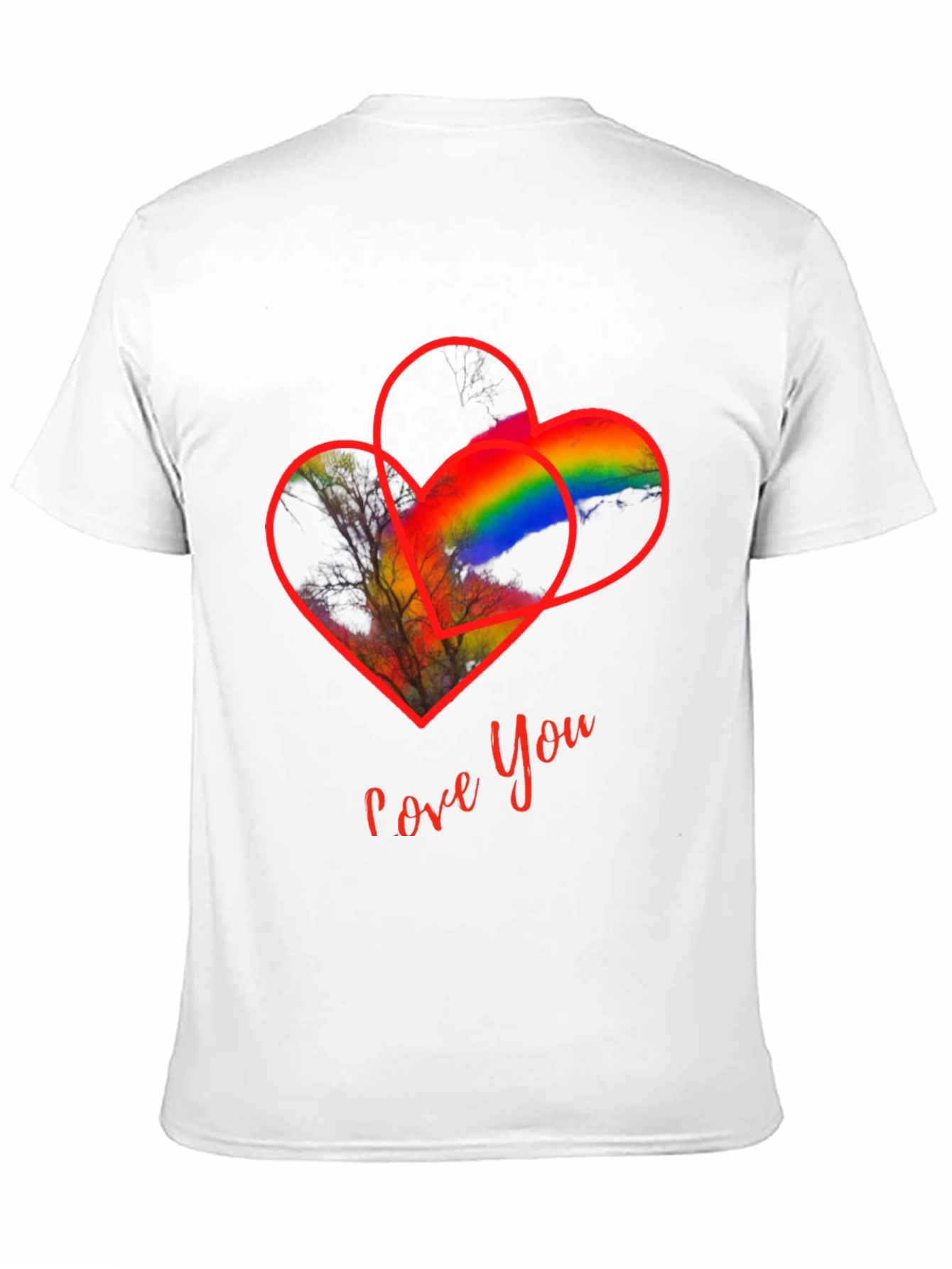 Love You Heart Rainbow Graphic Tee