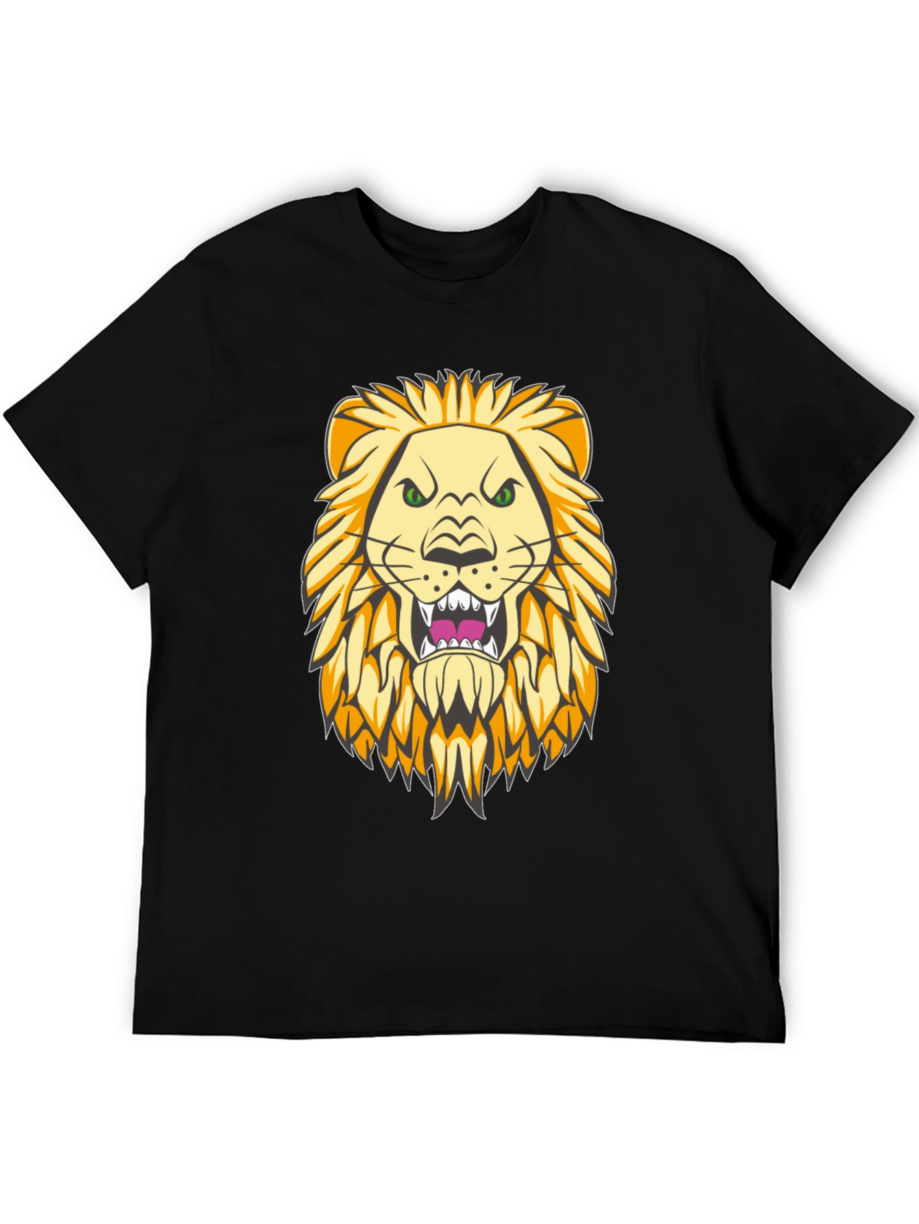 Lion Graphic Print Black T-Shirt