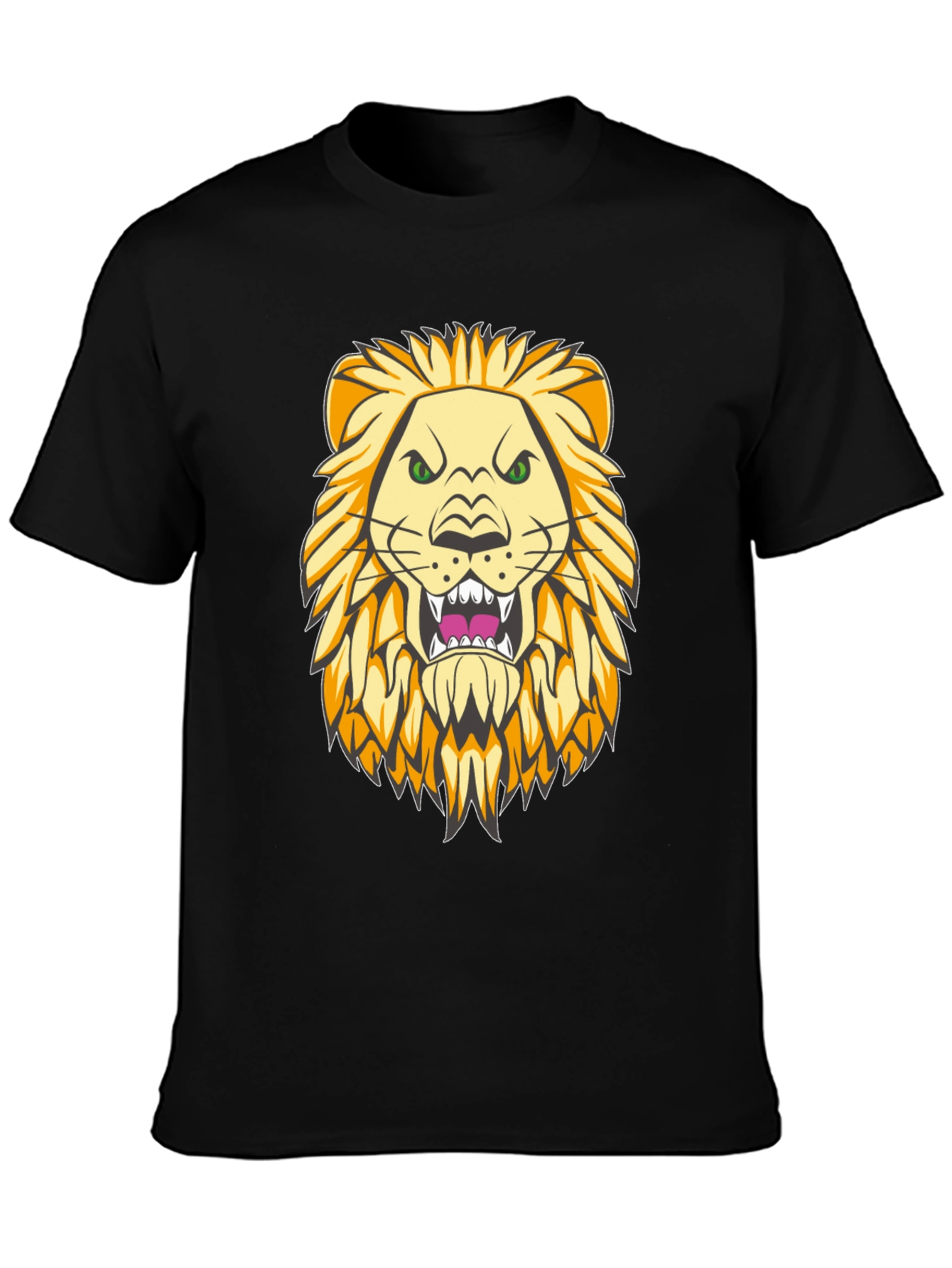 Lion Graphic Print Black T-Shirt