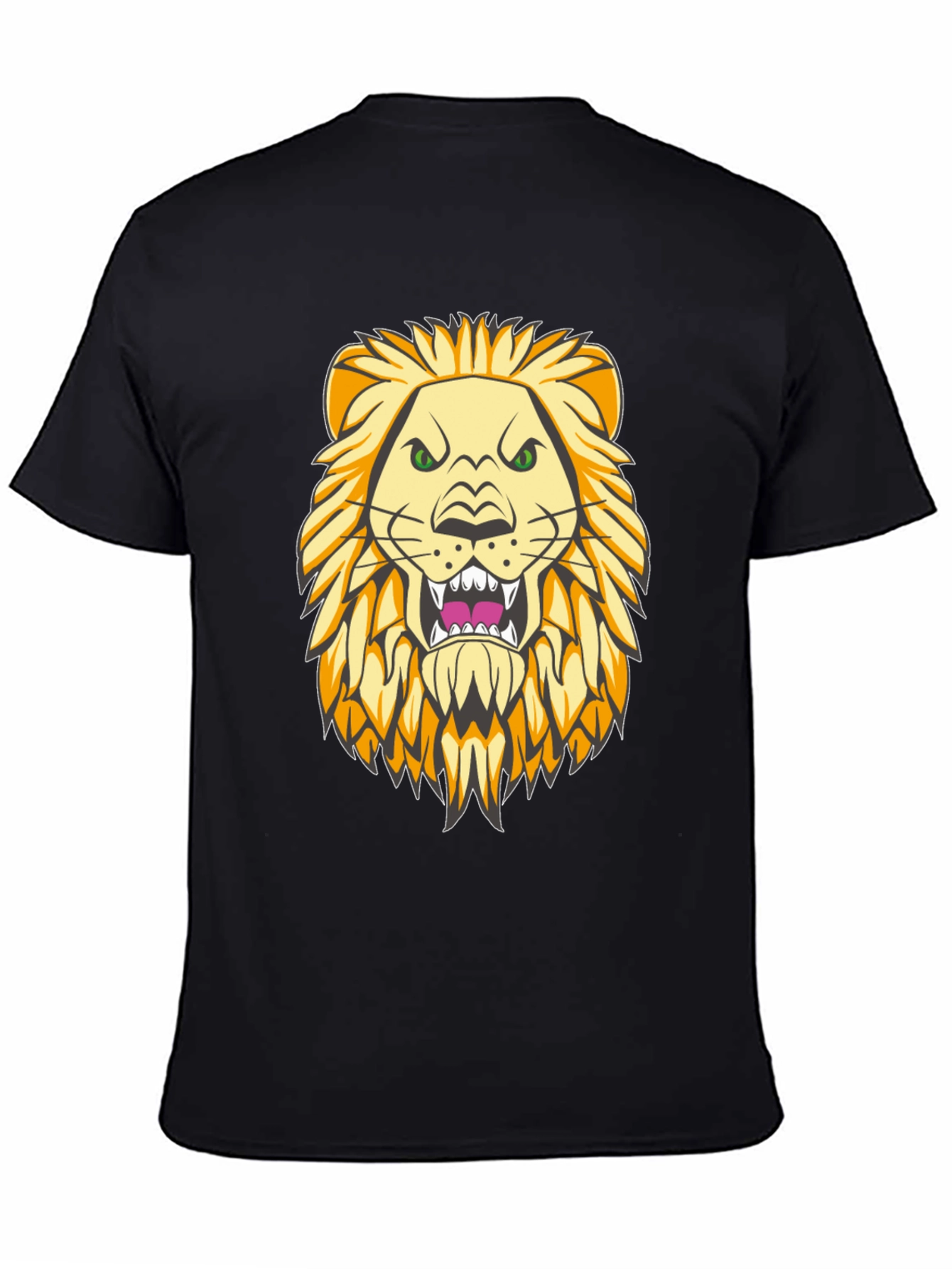 Lion Graphic Print Black T-Shirt