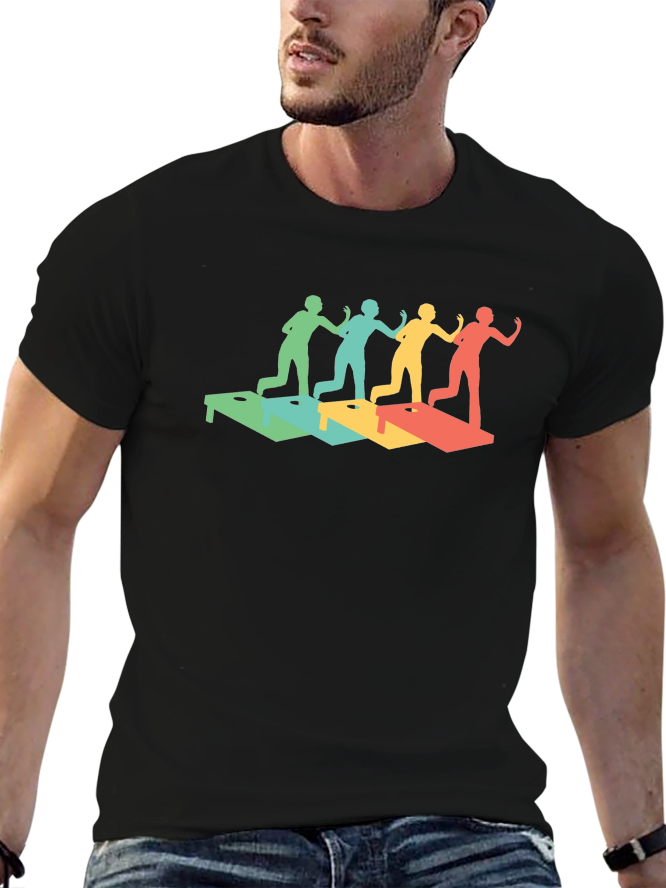 Retro Cornhole Throwing T-Shirt