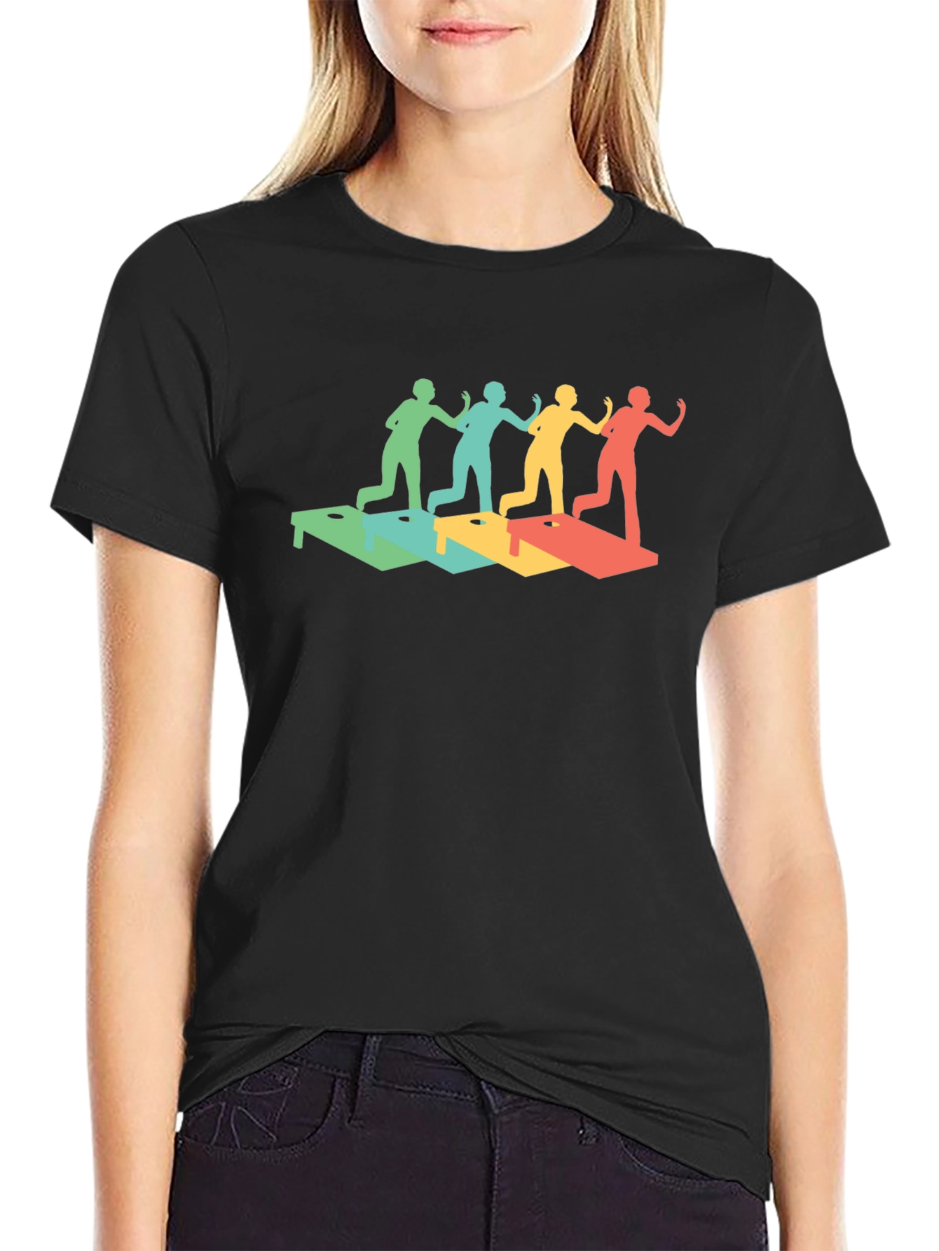 Retro Cornhole Throwing T-Shirt