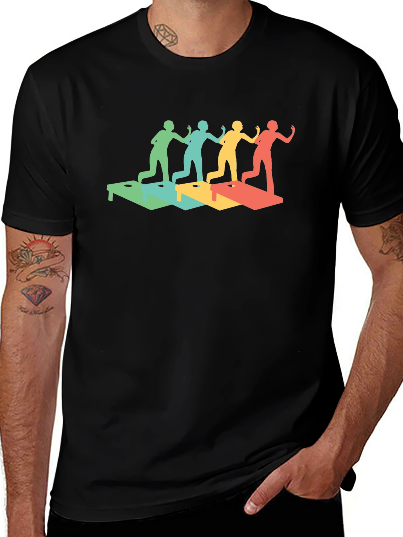Retro Cornhole Throwing T-Shirt