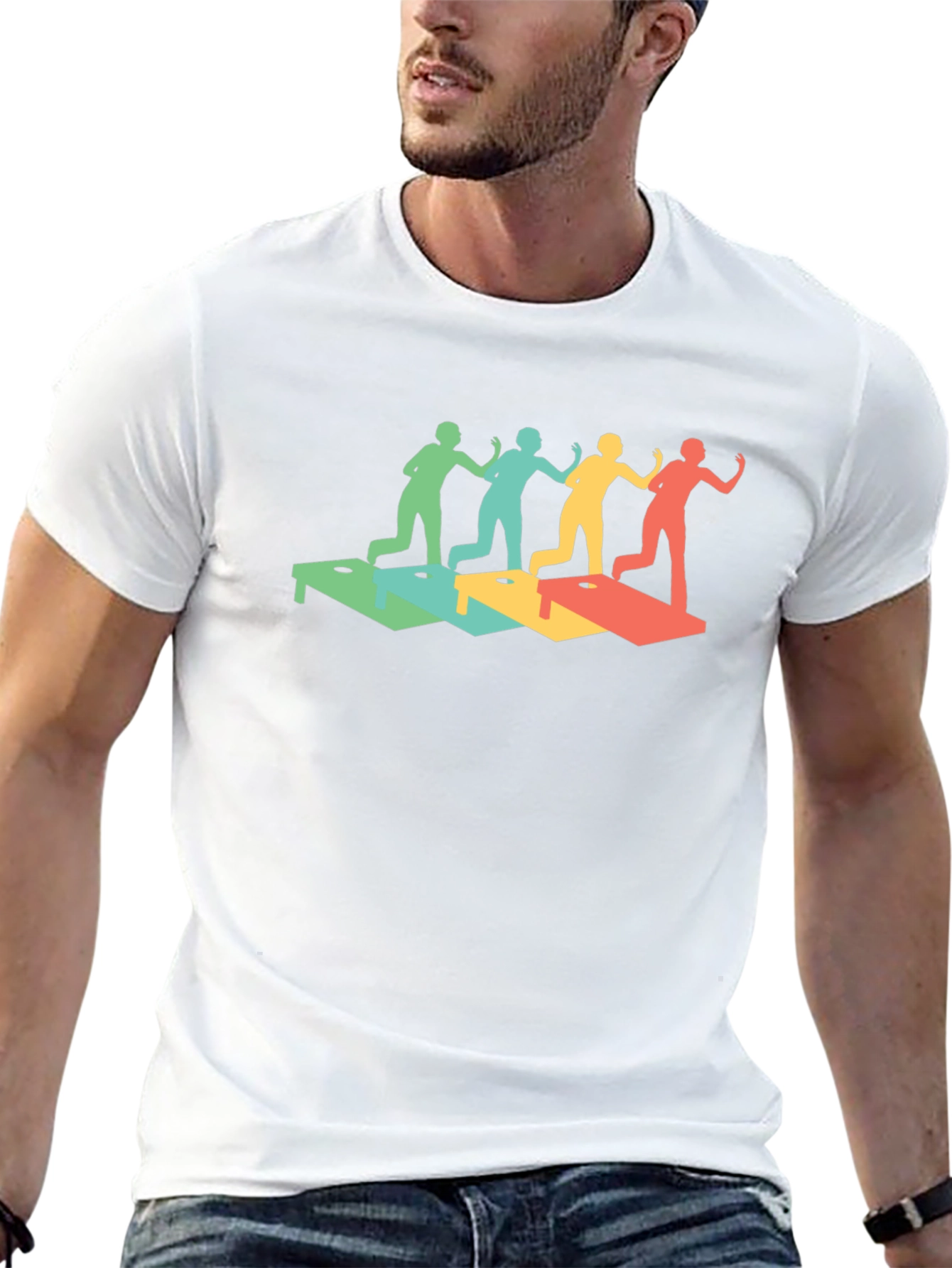 Retro Cornhole Throwing T-Shirt