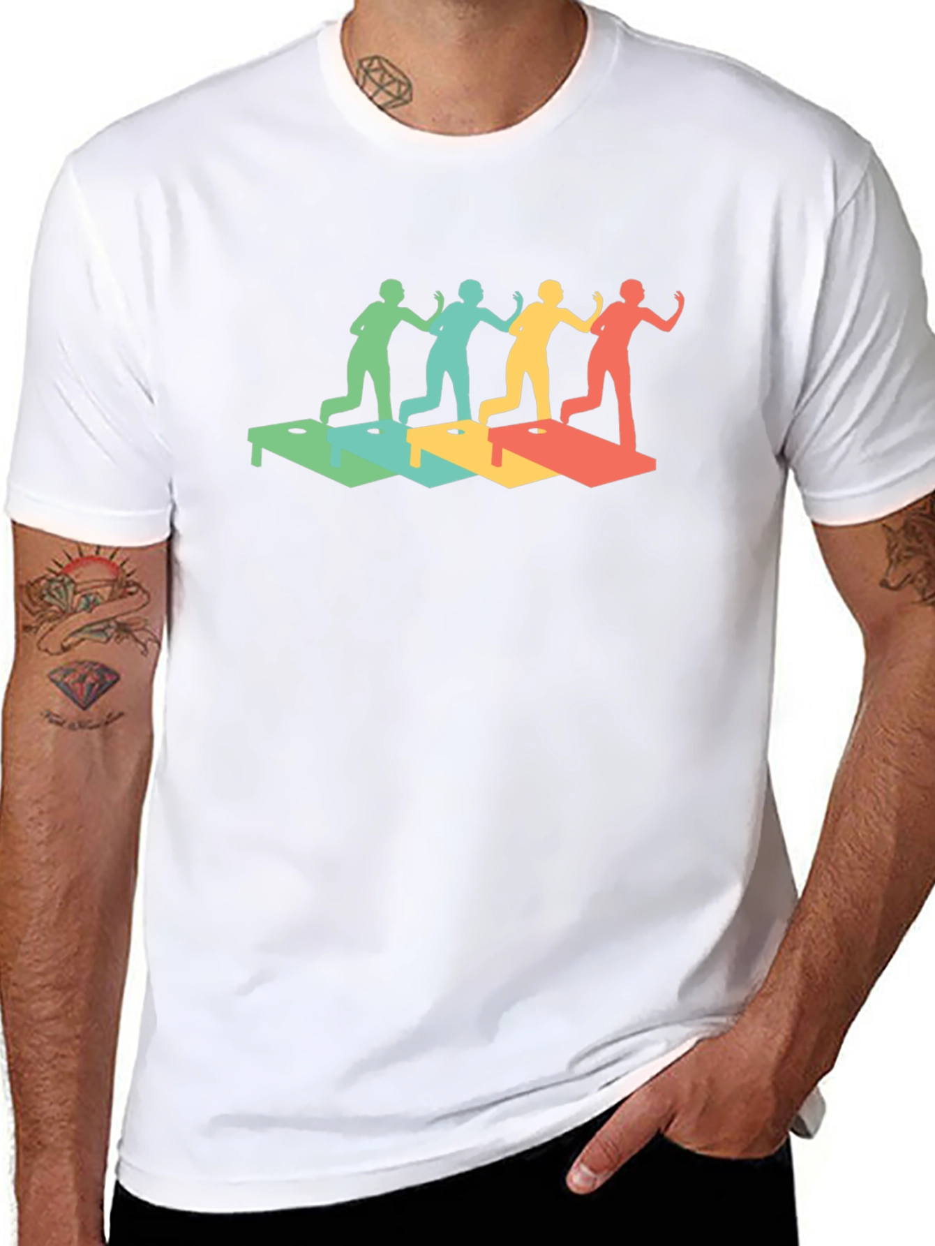 Retro Cornhole Throwing T-Shirt