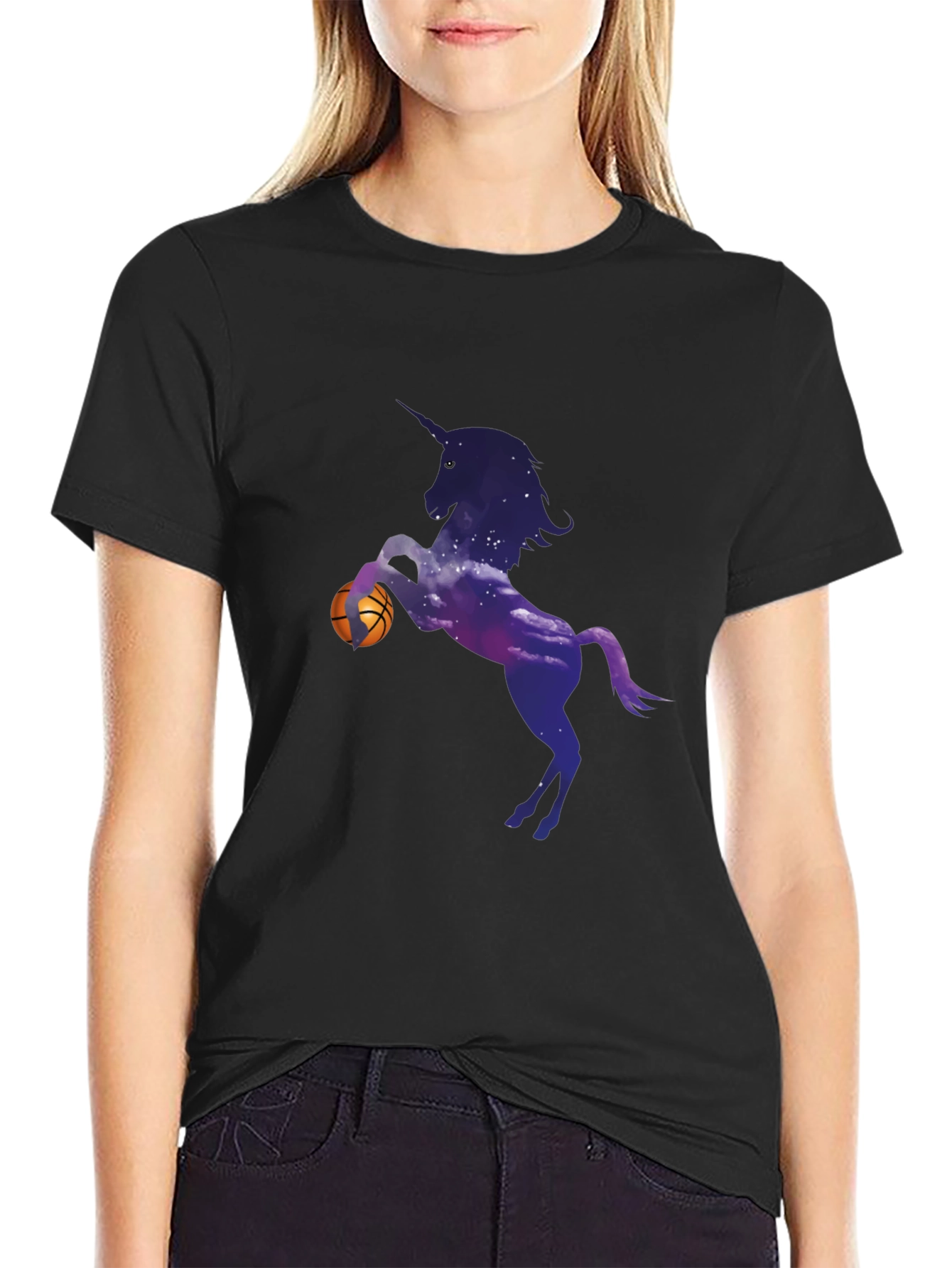 Unicorn Basketball Black T-Shirt