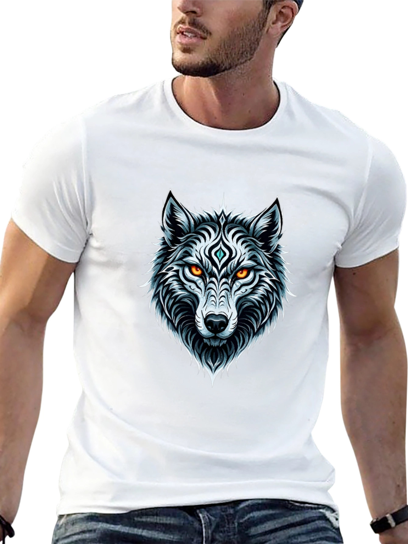 Wolf Graphic Tee - Black Mens T-Shirt