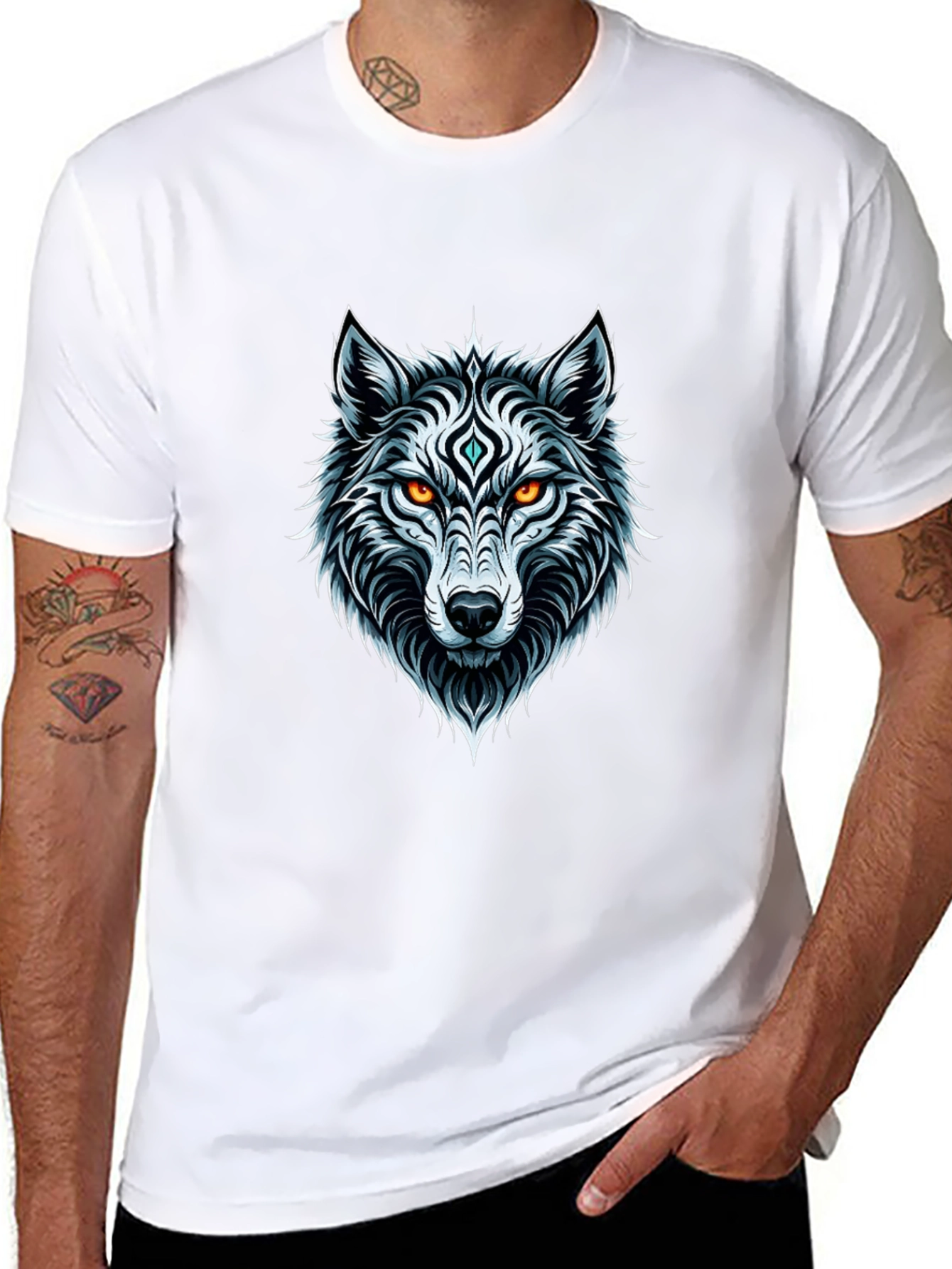 Wolf Graphic Tee - Black Mens T-Shirt