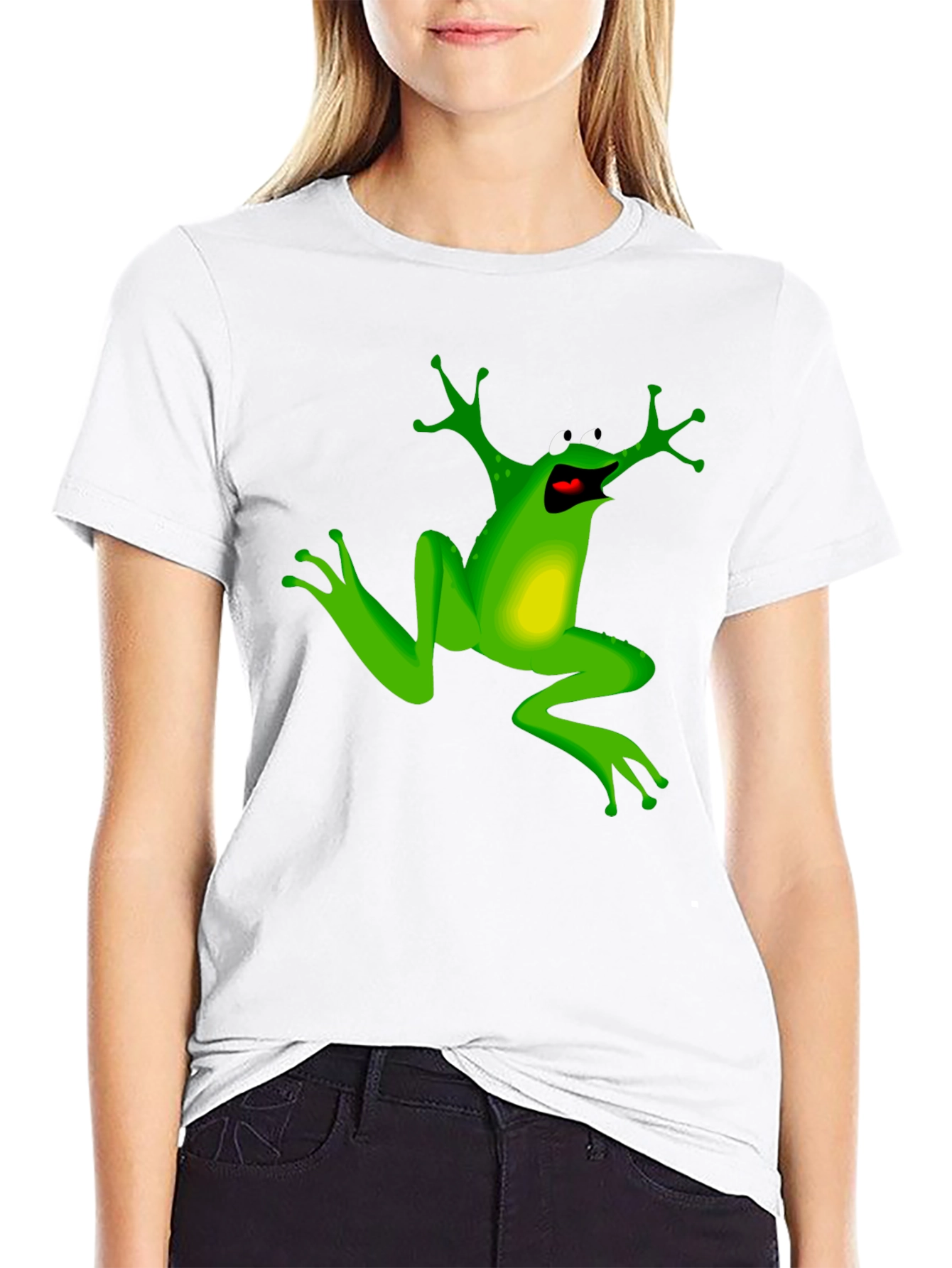 Funny Frog Graphic T-Shirt - Black