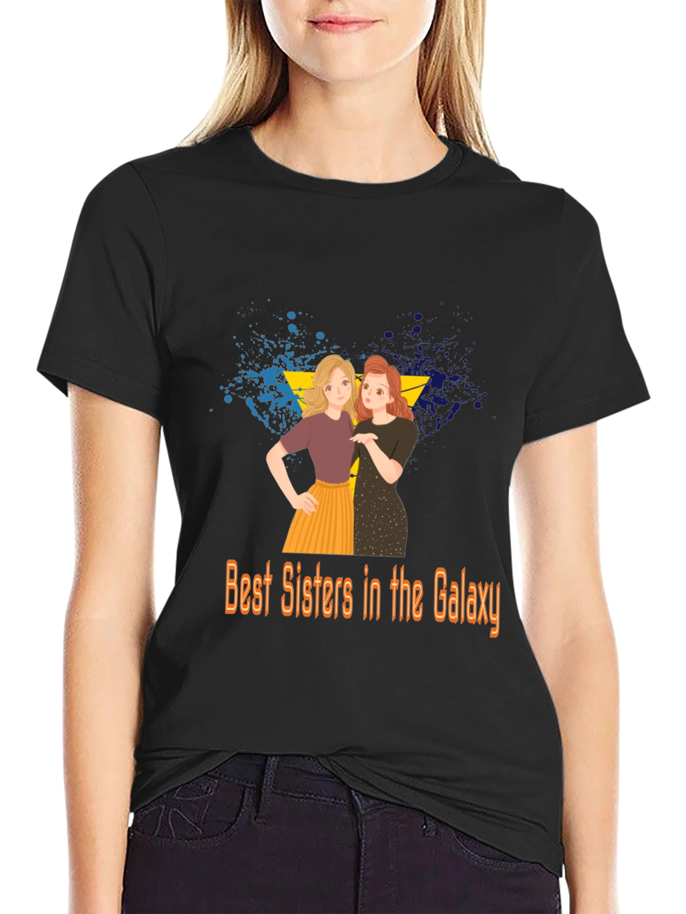 Best Sisters in the Galaxy Black T-Shirt
