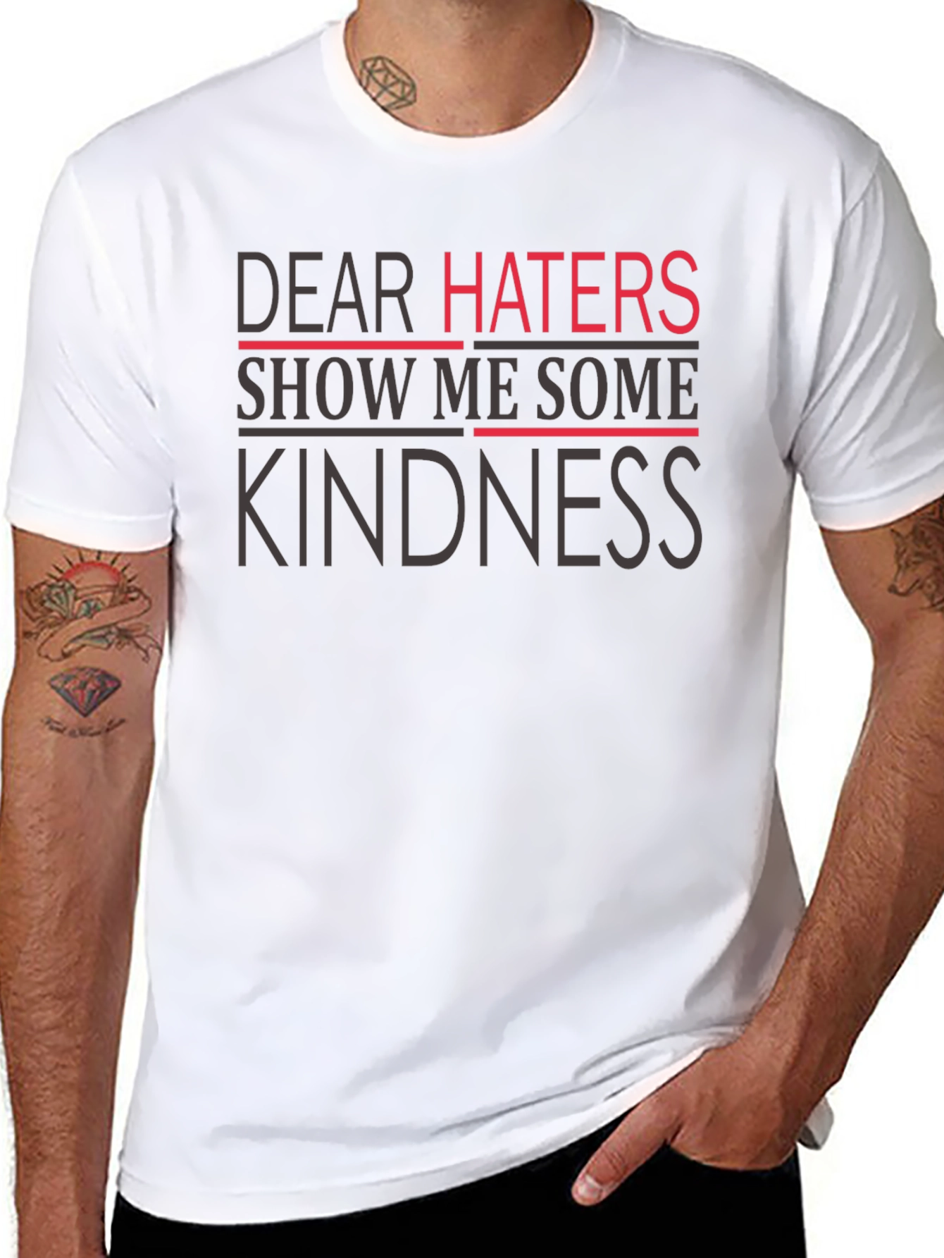 Dear Haters Kindness Graphic Tee - Mens Casual T-Shirt