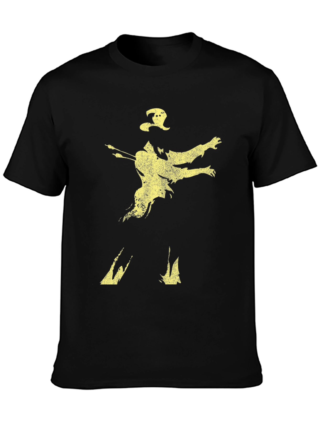 Distressed Silhouette Graphic Print Mens Tee