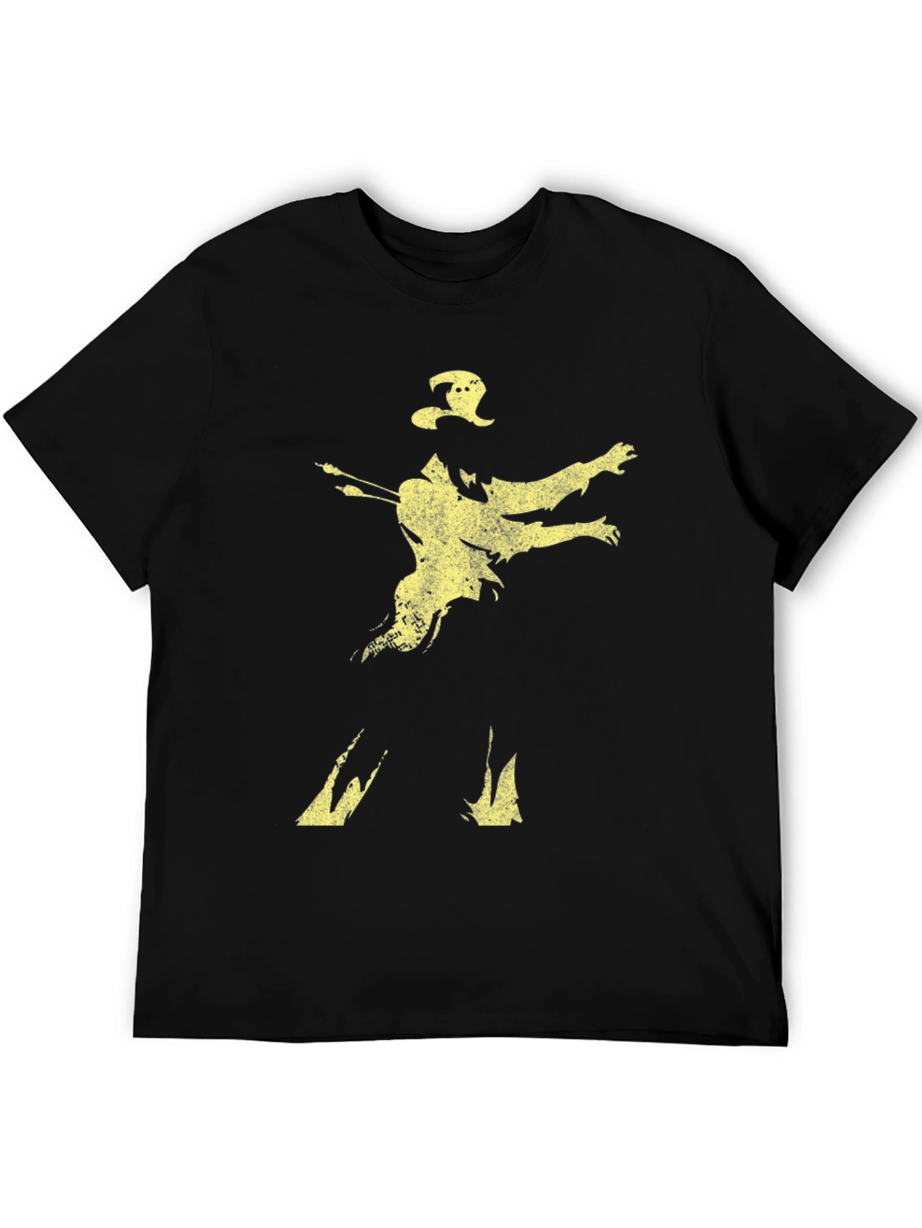 Distressed Silhouette Graphic Print Mens Tee