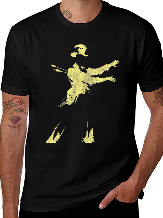 Distressed Silhouette Graphic Print Mens Tee