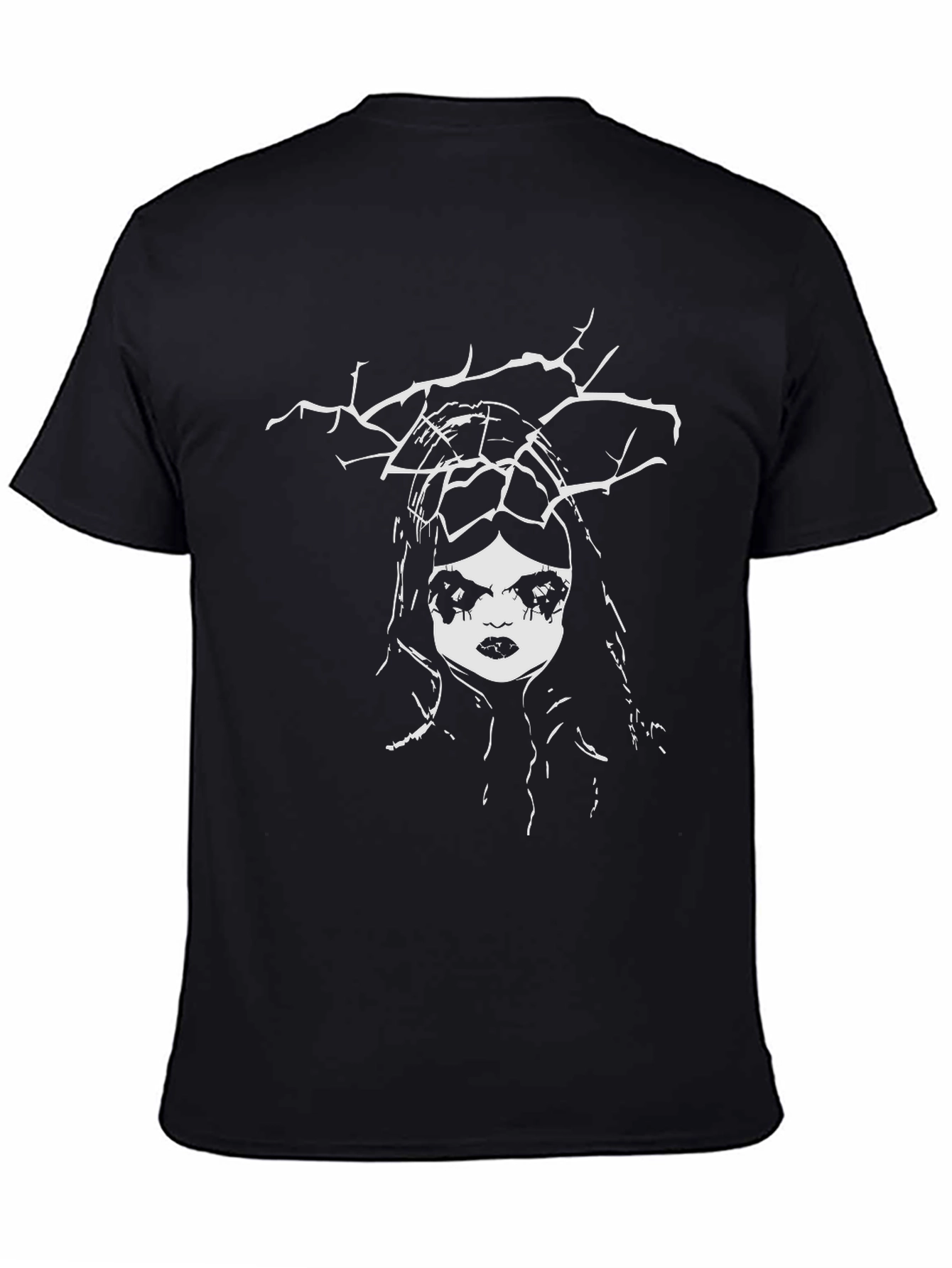 Creepy Doll Graphic Black T-Shirt