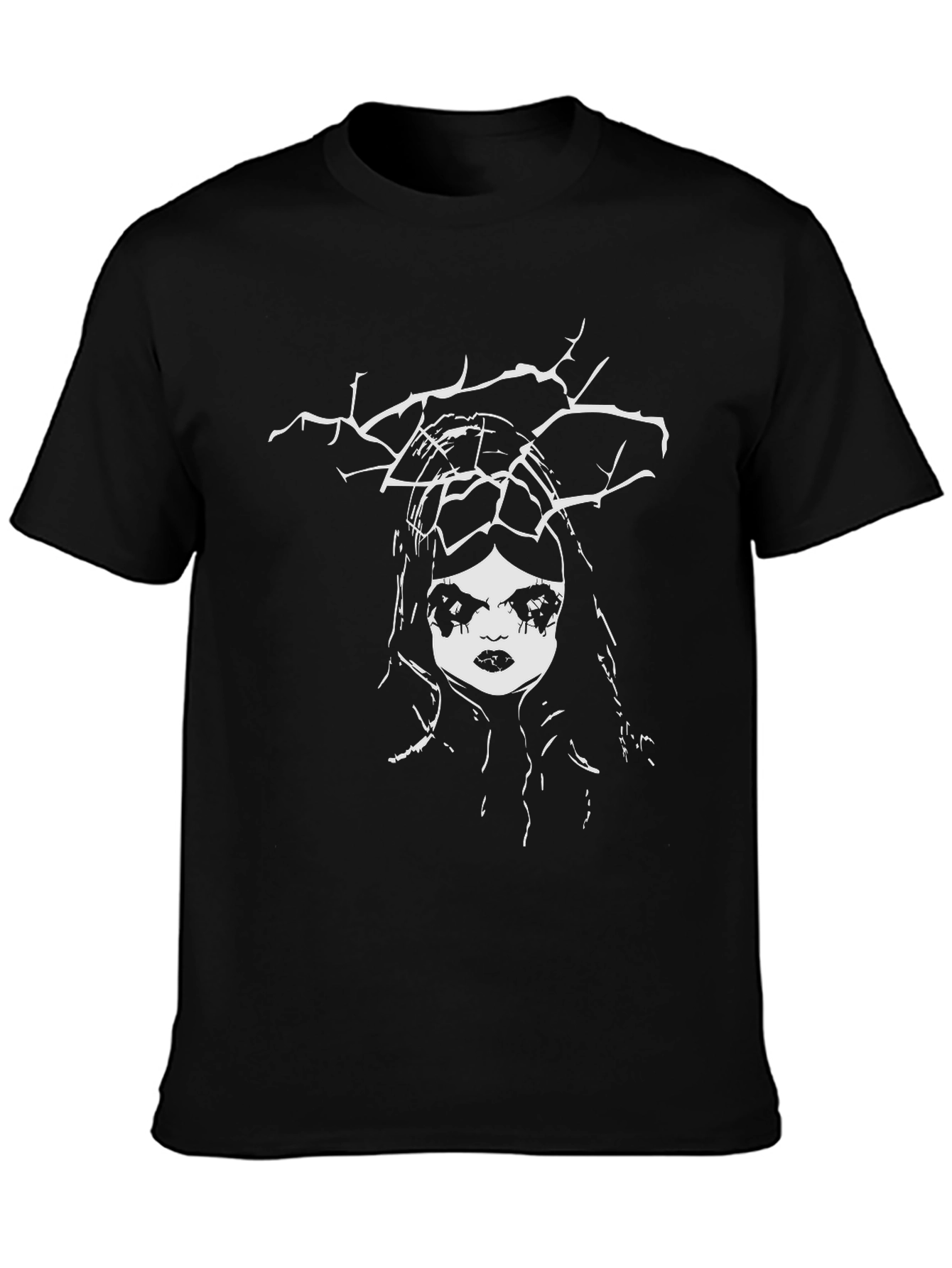 Creepy Doll Graphic Black T-Shirt