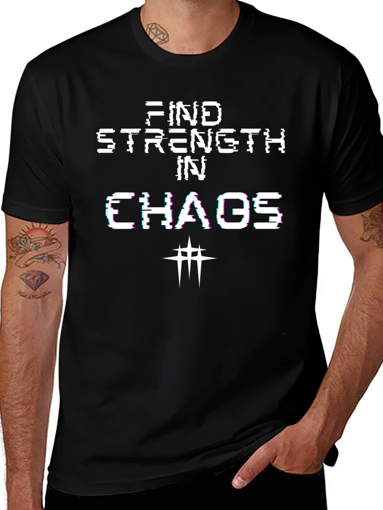 Find Strength in Chaos T-Shirt - Edgy Design
