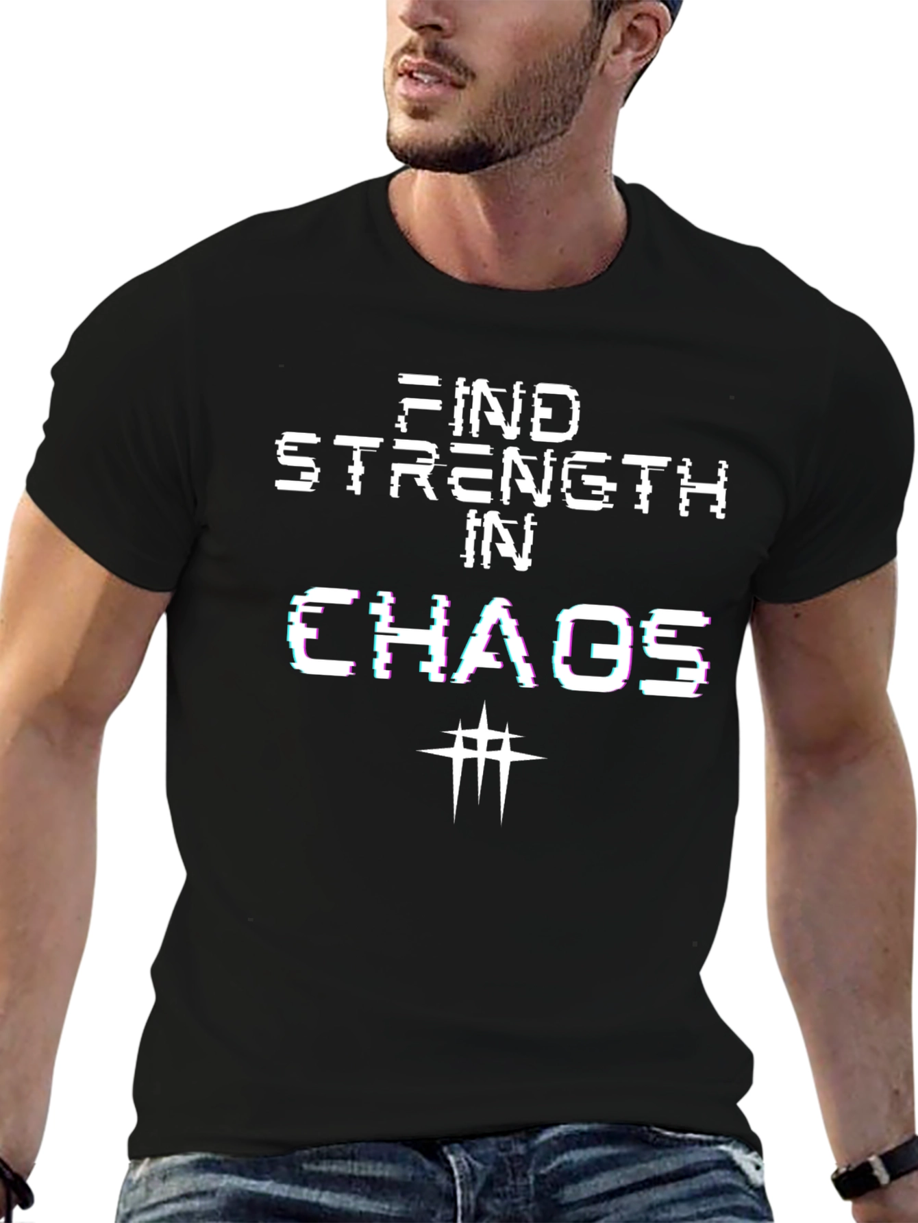 Find Strength in Chaos T-Shirt - Edgy Design