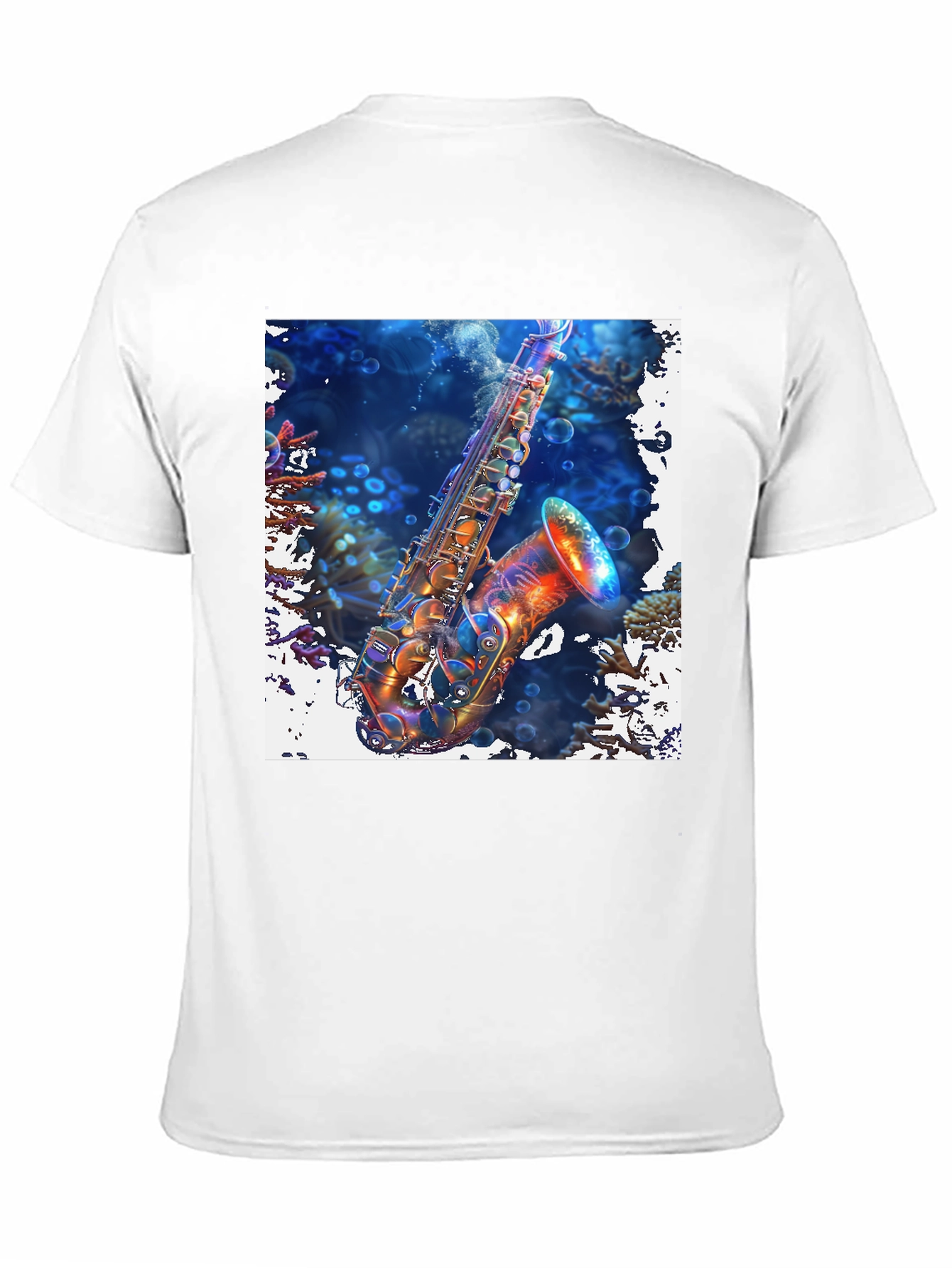 Saxophone in Coral Reef Graphic Tee