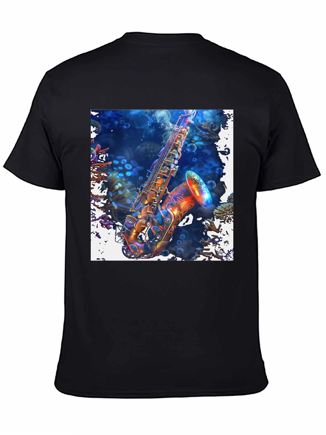 Saxophone in Coral Reef Graphic Tee