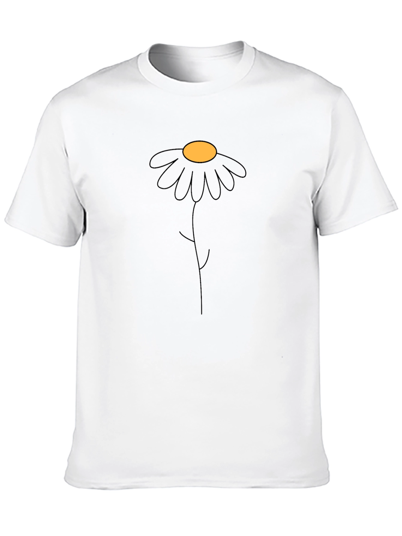 Minimalist Daisy Graphic Black T-Shirt