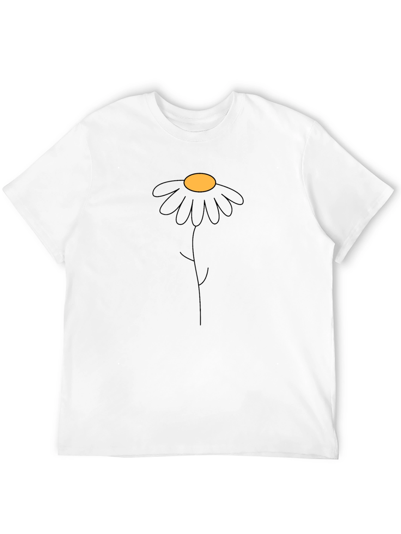 Minimalist Daisy Graphic Black T-Shirt