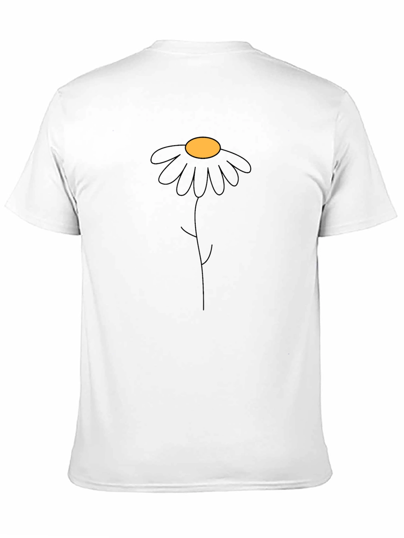 Minimalist Daisy Graphic Black T-Shirt