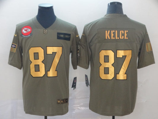 Men's Kansas City Chiefs Travis Kelce #87 Brown Player Game Jerseys