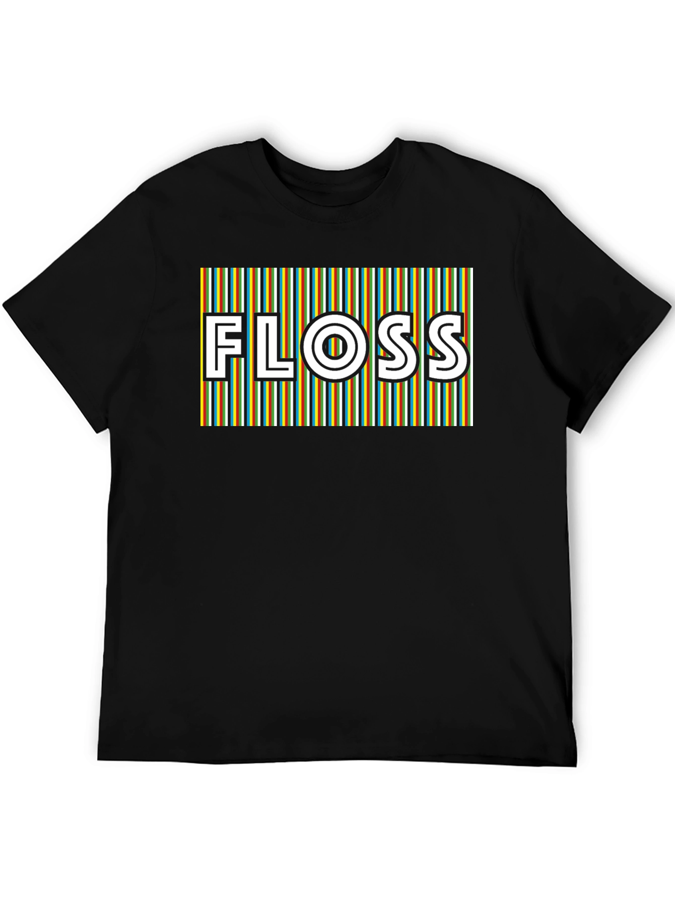 Retro Stripe Floss Graphic Tee - Black