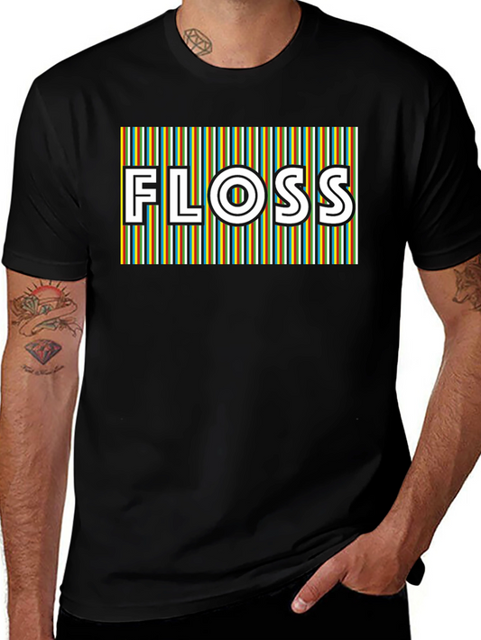 Retro Stripe Floss Graphic Tee - Black