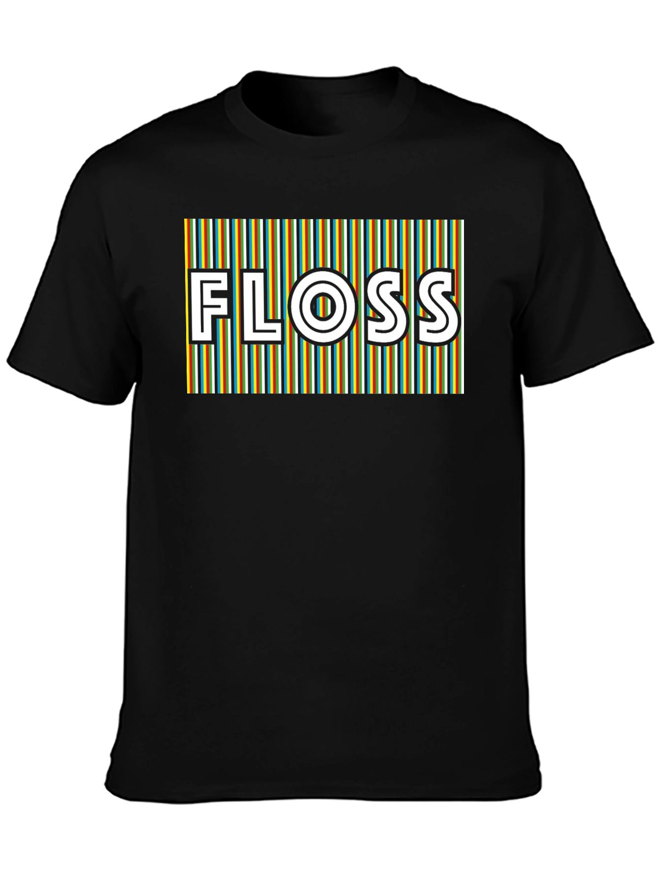 Retro Stripe Floss Graphic Tee - Black