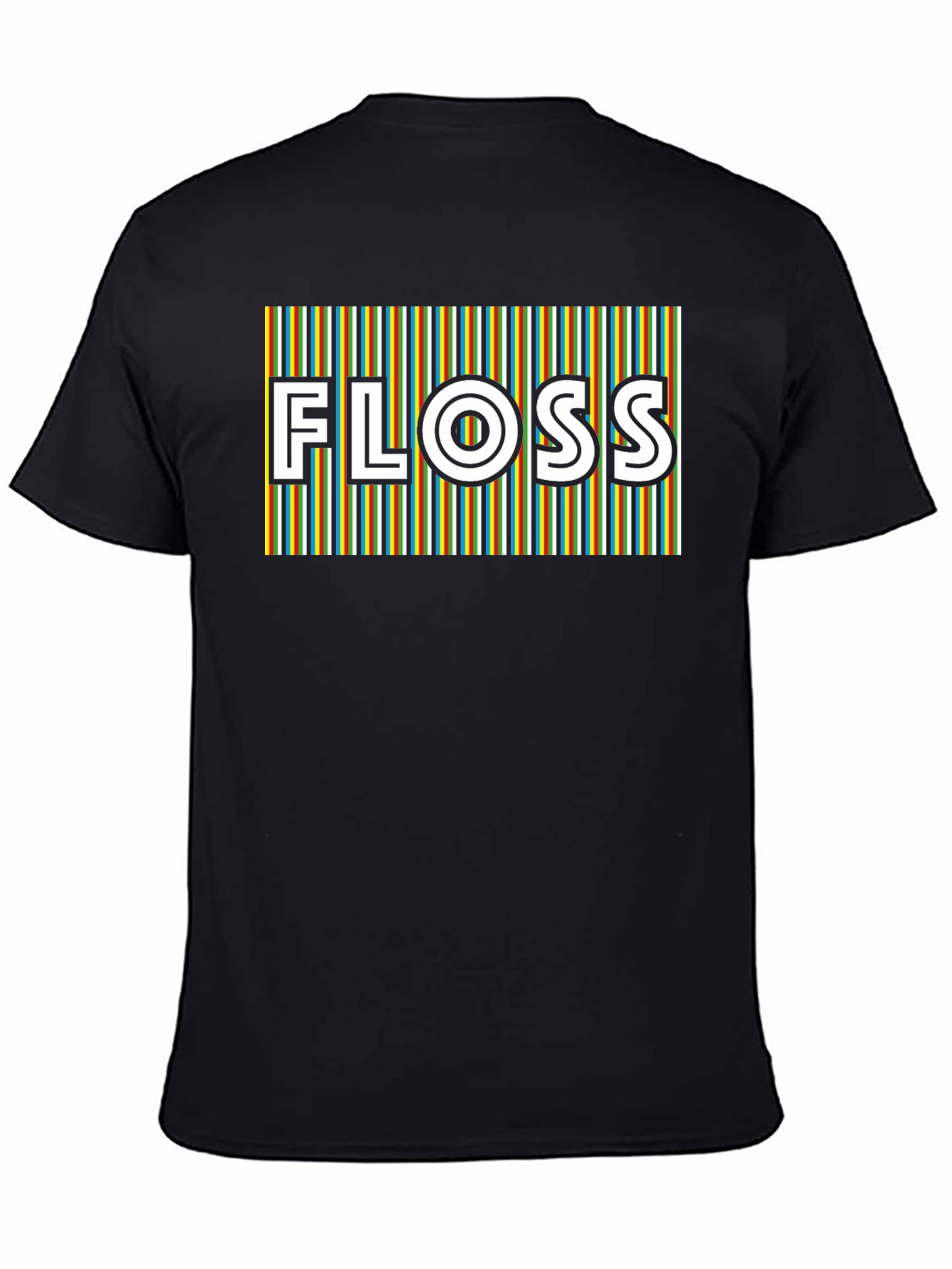 Retro Stripe Floss Graphic Tee - Black