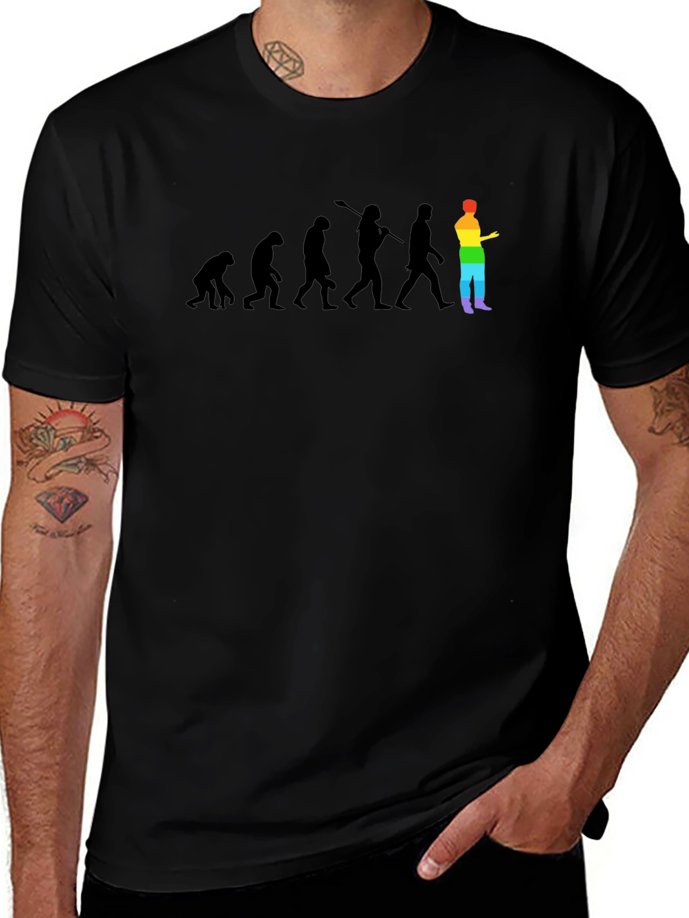 Evolution Rainbow Pride T-Shirt - Stylish & Comfortable