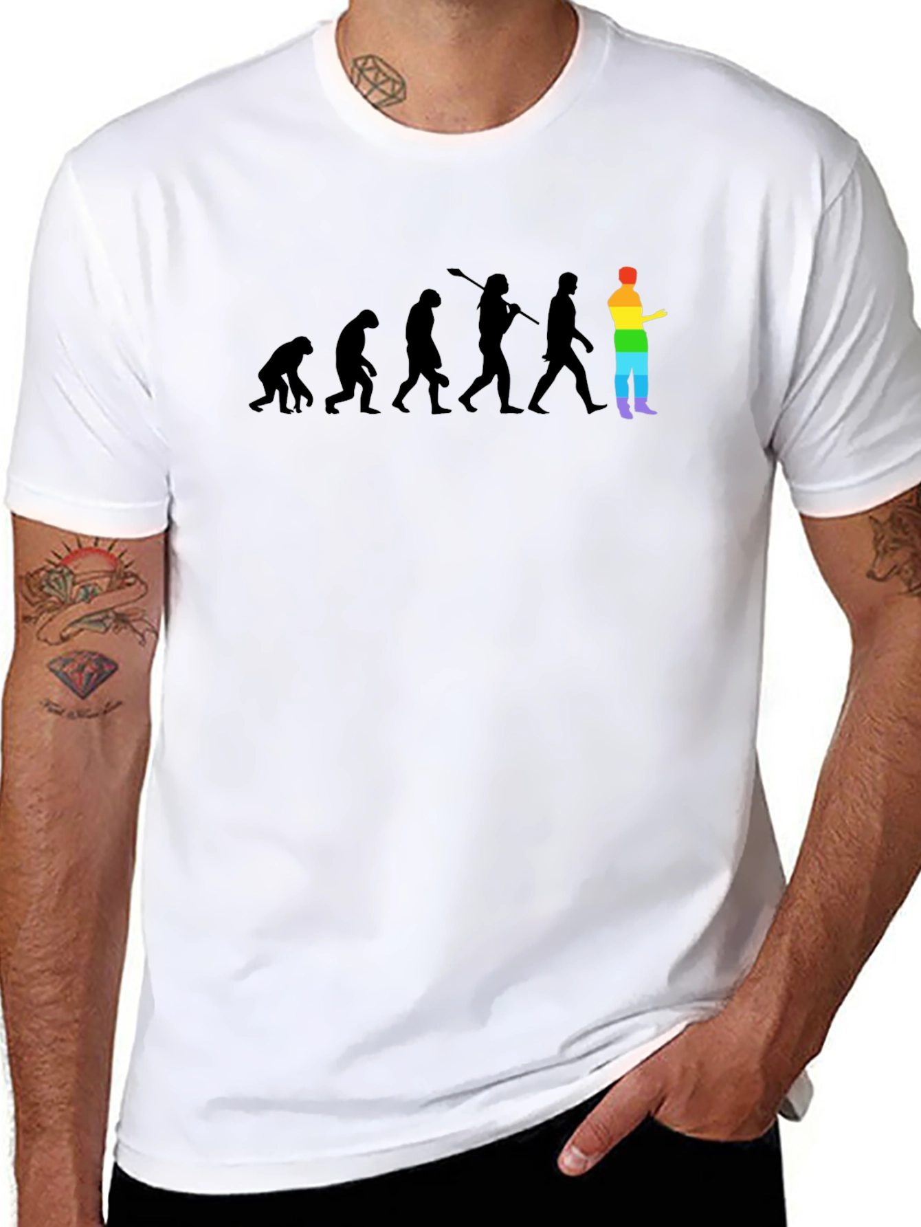 Evolution Rainbow Pride T-Shirt - Stylish & Comfortable