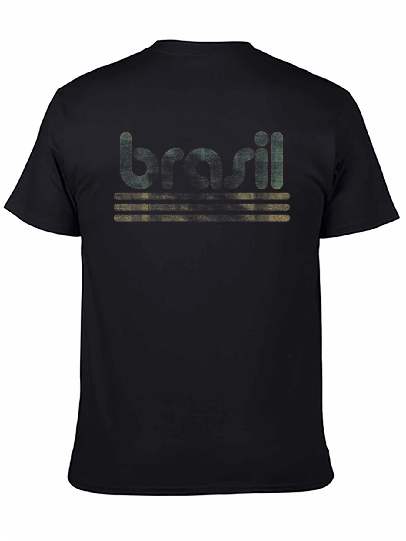 Retro Brasil Graphic Black T-Shirt