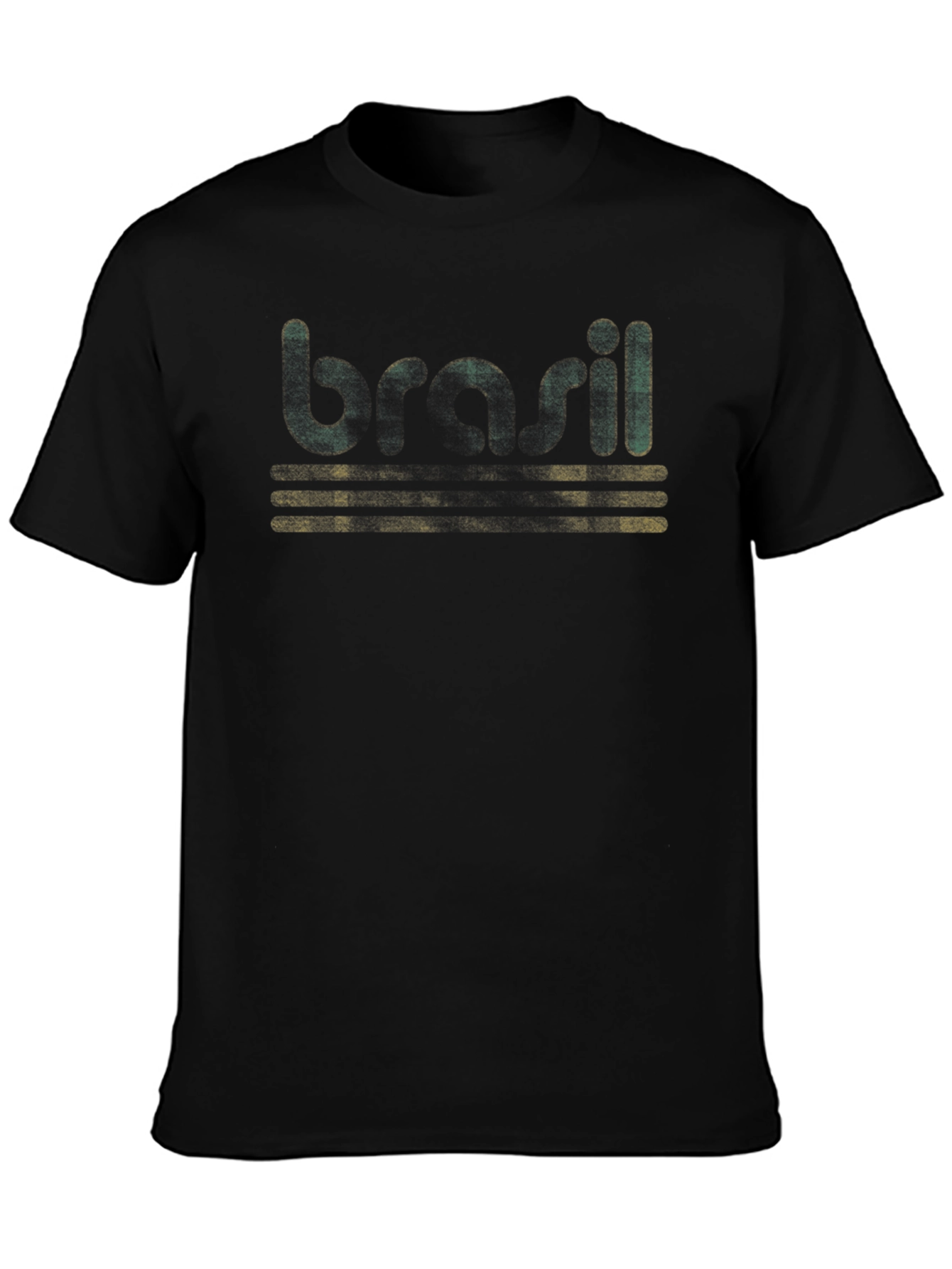 Retro Brasil Graphic Black T-Shirt