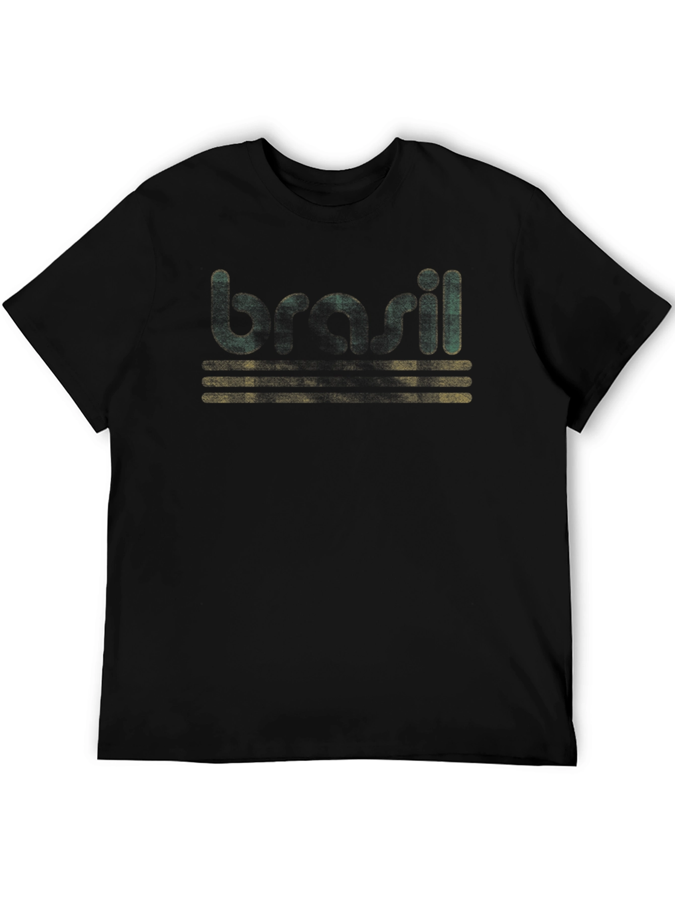 Retro Brasil Graphic Black T-Shirt