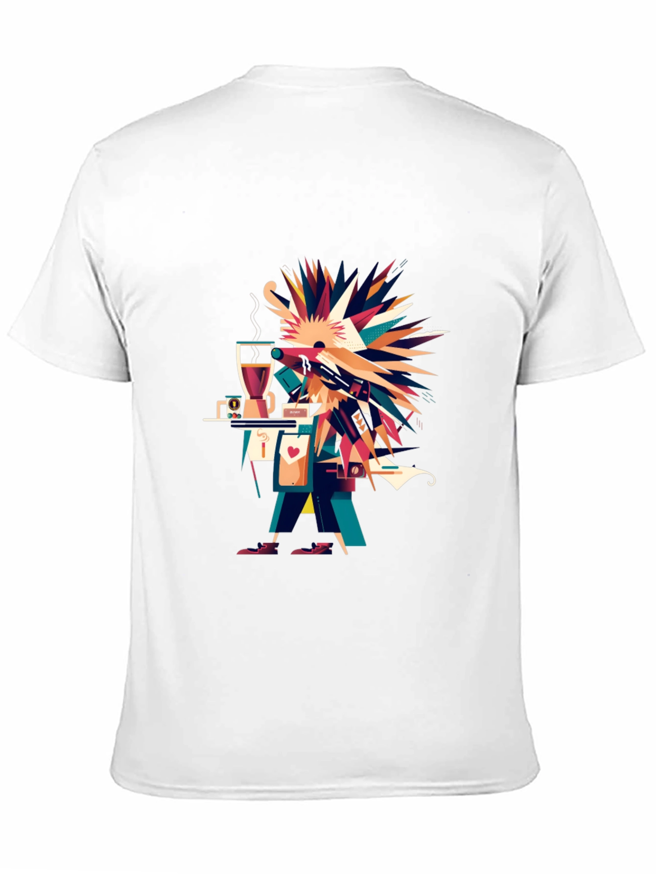 Abstract Graphic Print Black Casual Tee