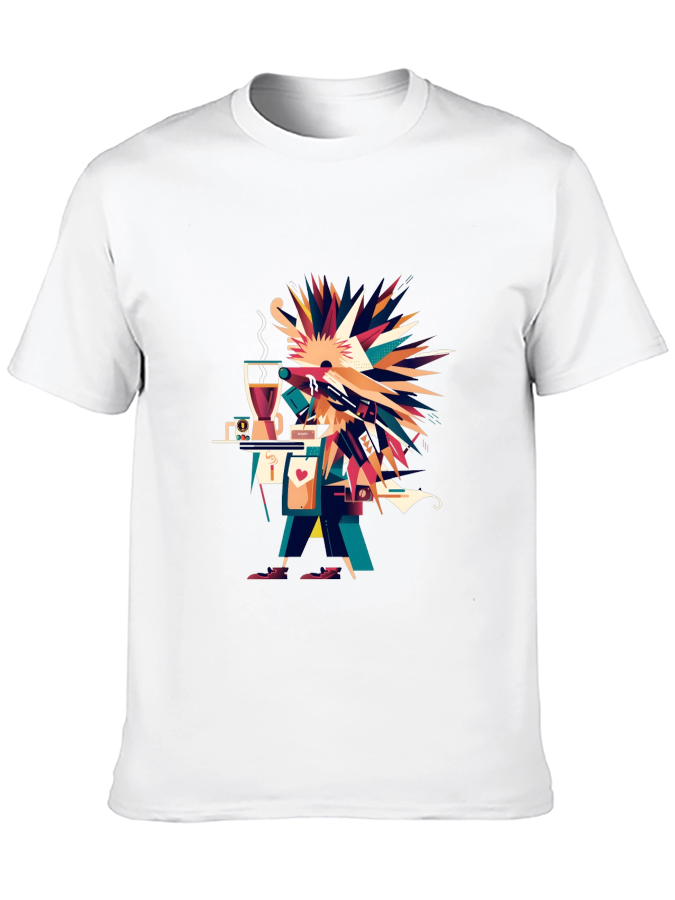 Abstract Graphic Print Black Casual Tee